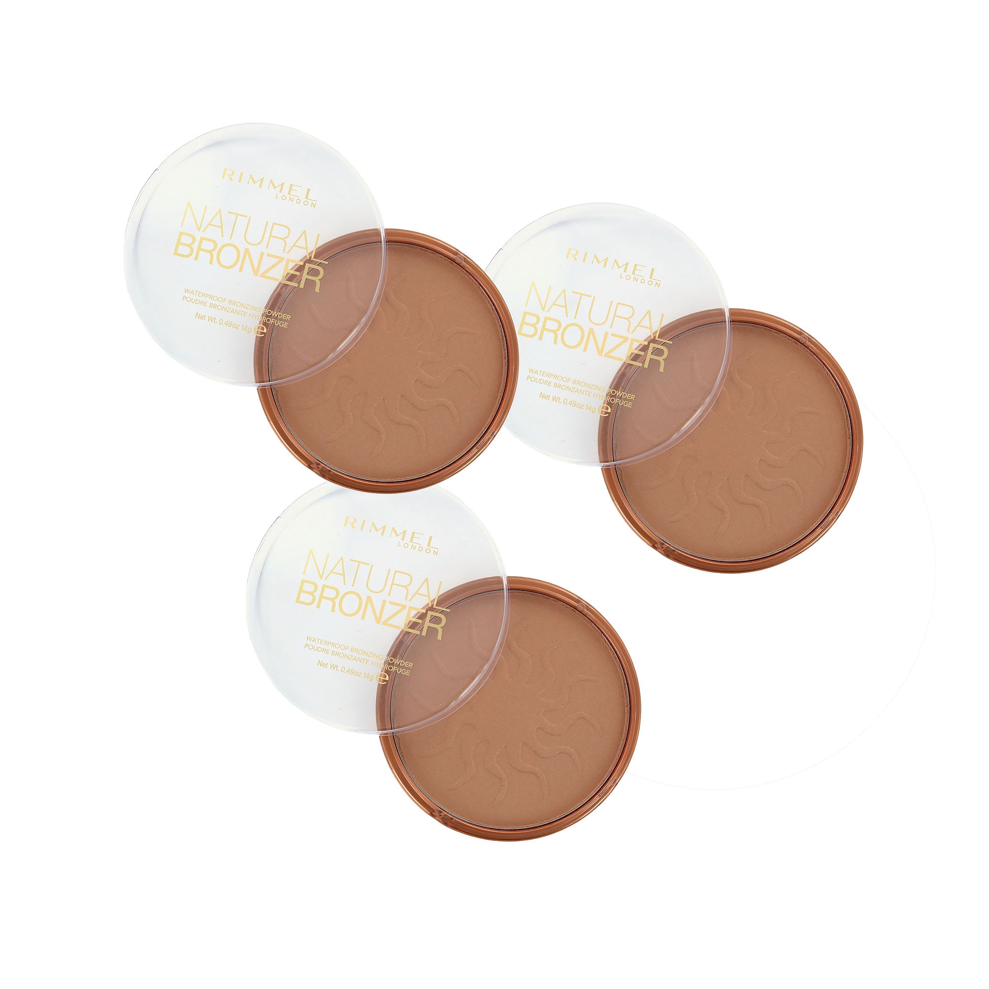 Rimmel Natural Waterproof Bronzer - 027 Sun Dance (Set van 3)