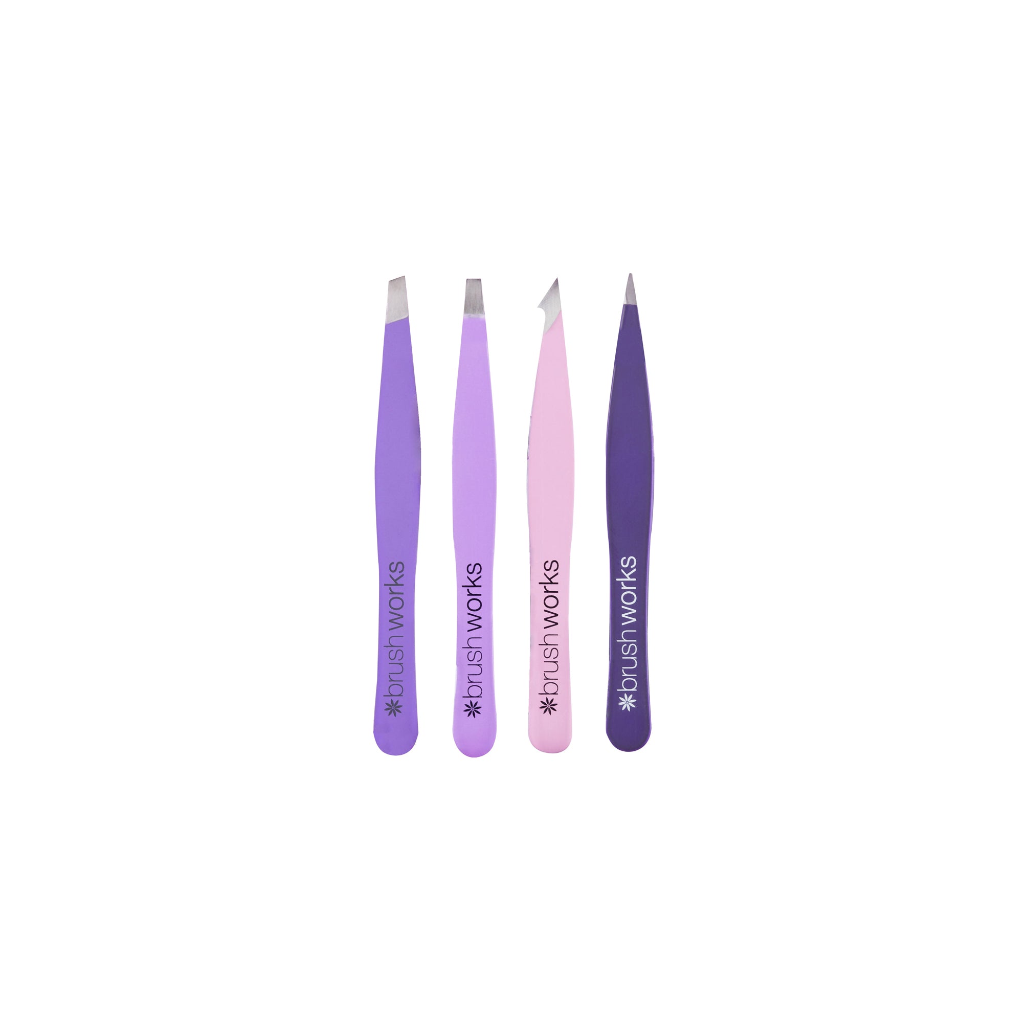 Brushworks HD 4 Piece Combination Pincet Set - Mixed