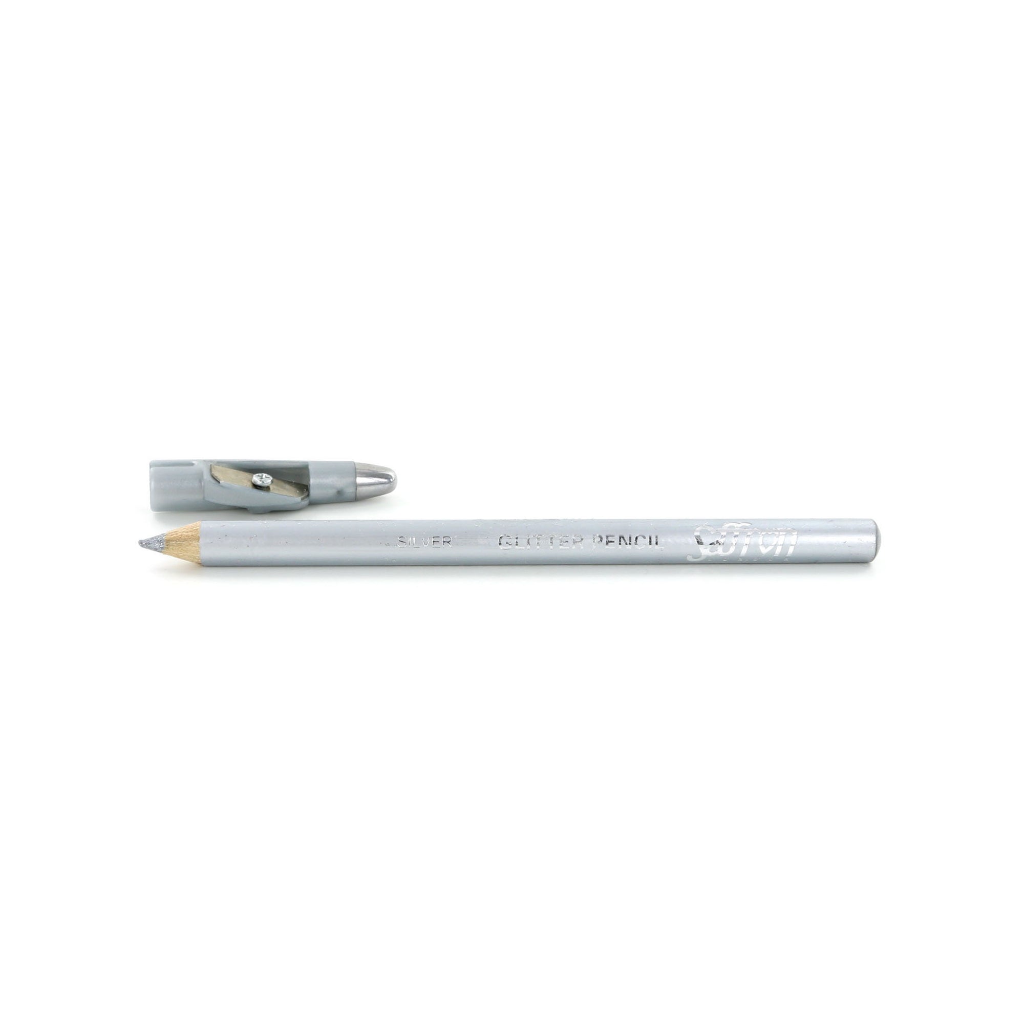 Saffron Glitter Oogpotlood - Silver (met puntenslijper)