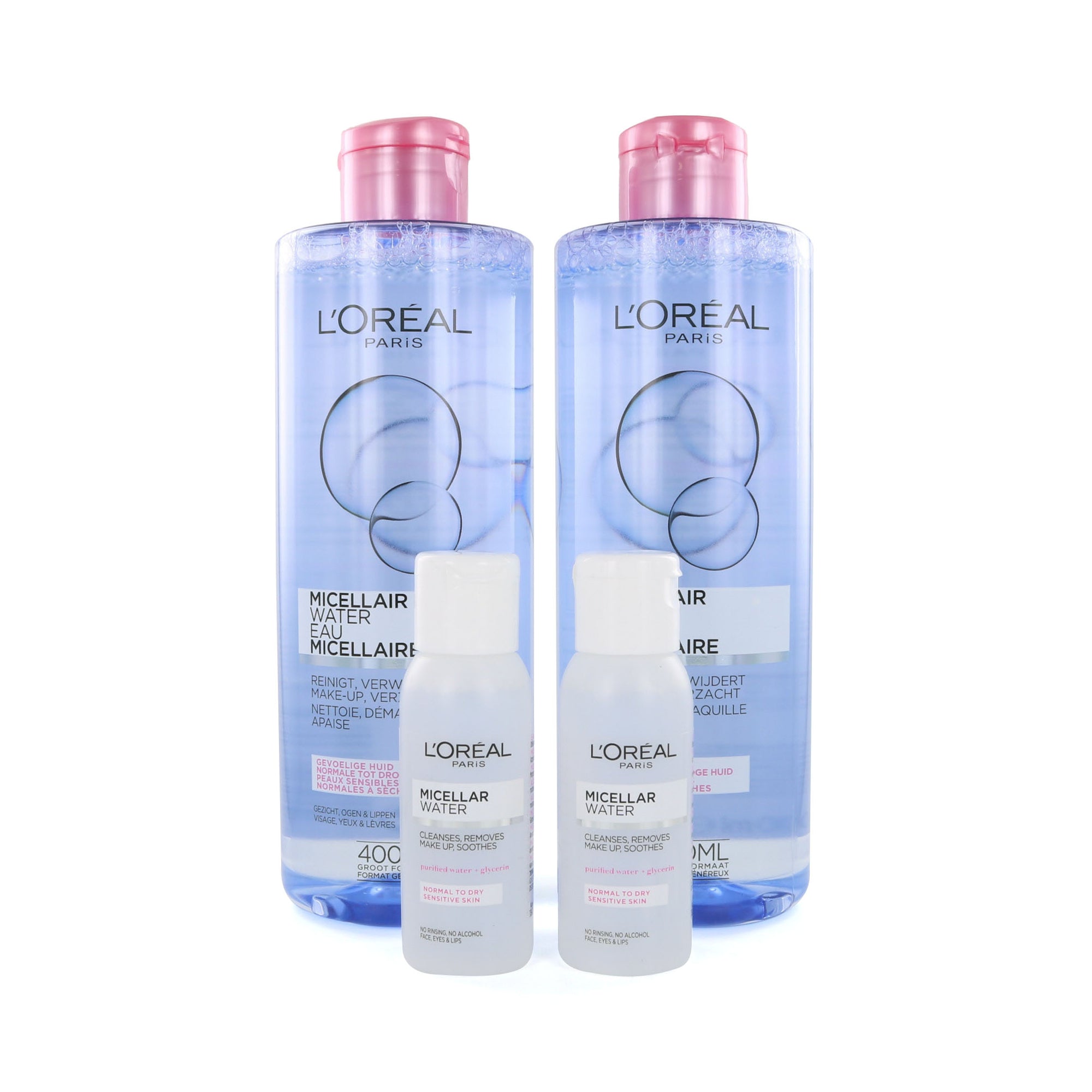 L'Oréal Micellar Reinigingswater - 2 x 400 ml (incl. gratis 2 x travelsize 30 ml)