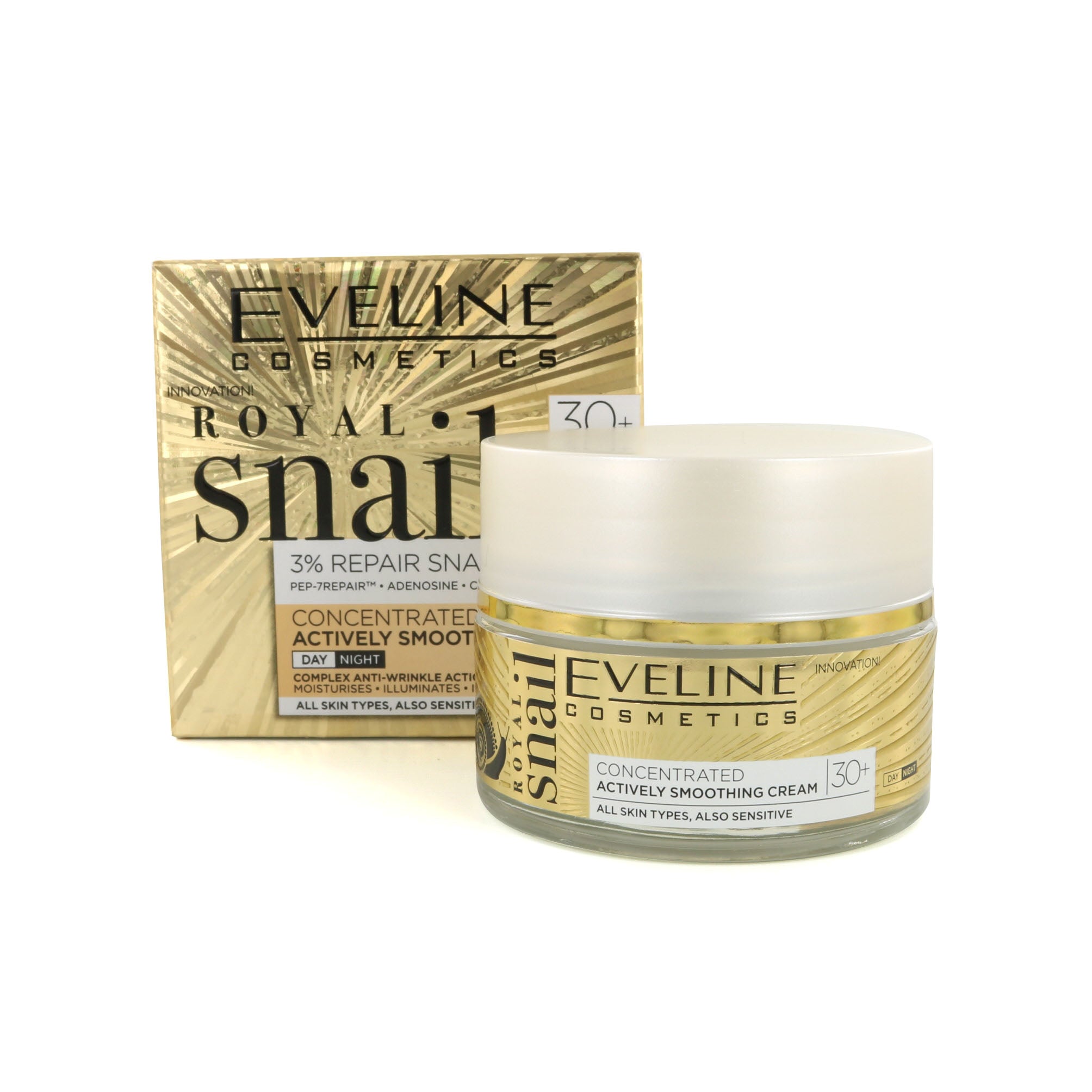 Eveline Royal Snail Concentrated Actively Smoothing Cream - Day and Night 30+ - 50 ml