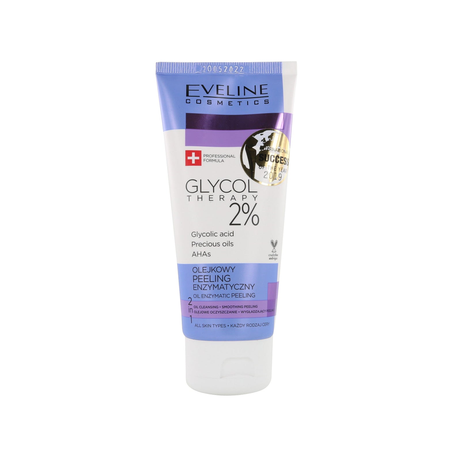 Eveline Glycol Therapy 2% 2-in-1 Cleansing & Peeling Cream - 100 ml