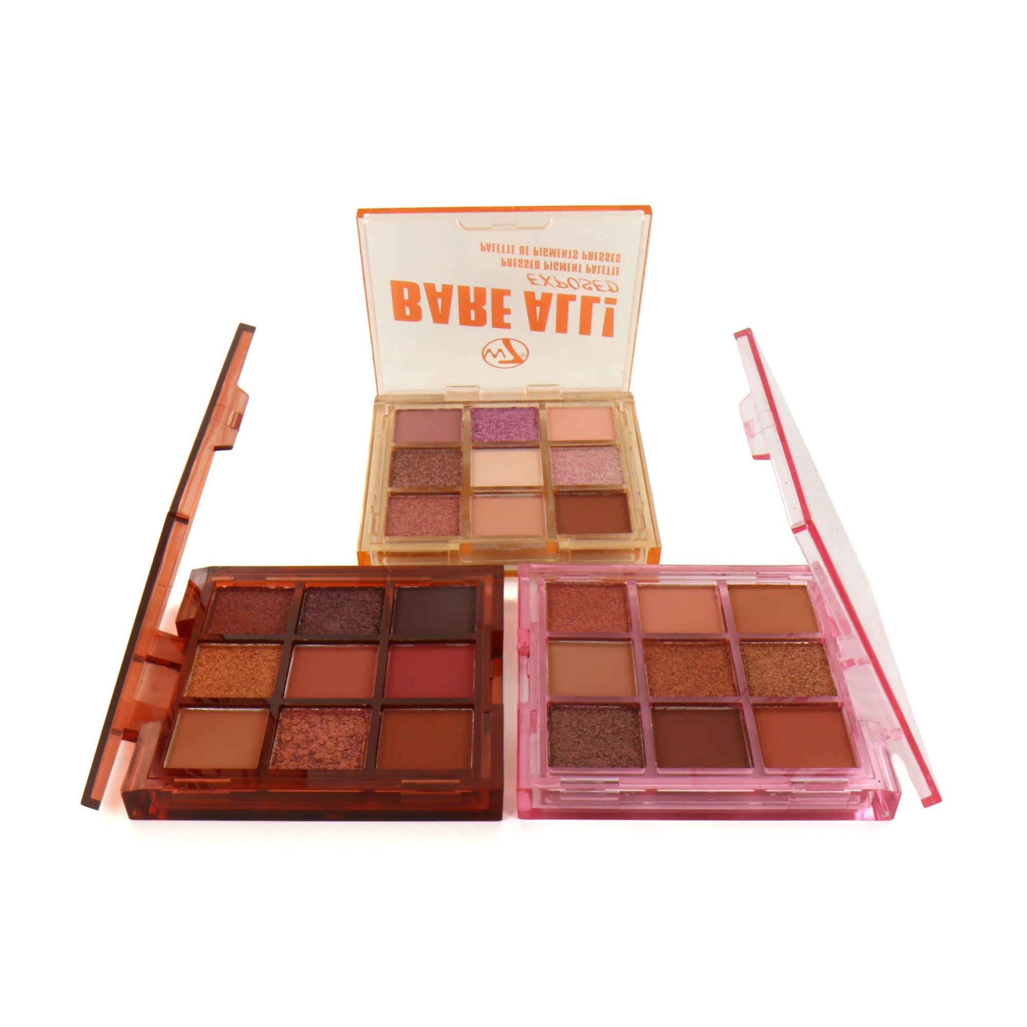 W7 Bare All! Pressed Pigment Oogschaduw Palette - Uncovered-Exposed-Raw (set van 3)