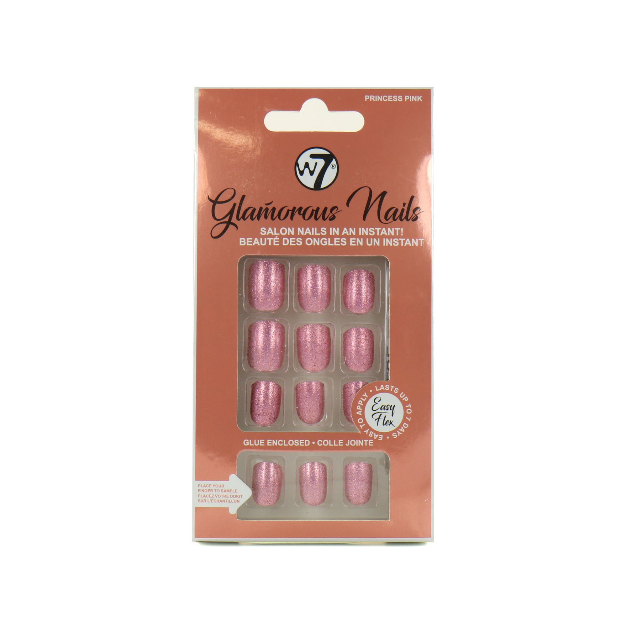 W7 Glamorous Nails - Princess Pink (met nagellijm)