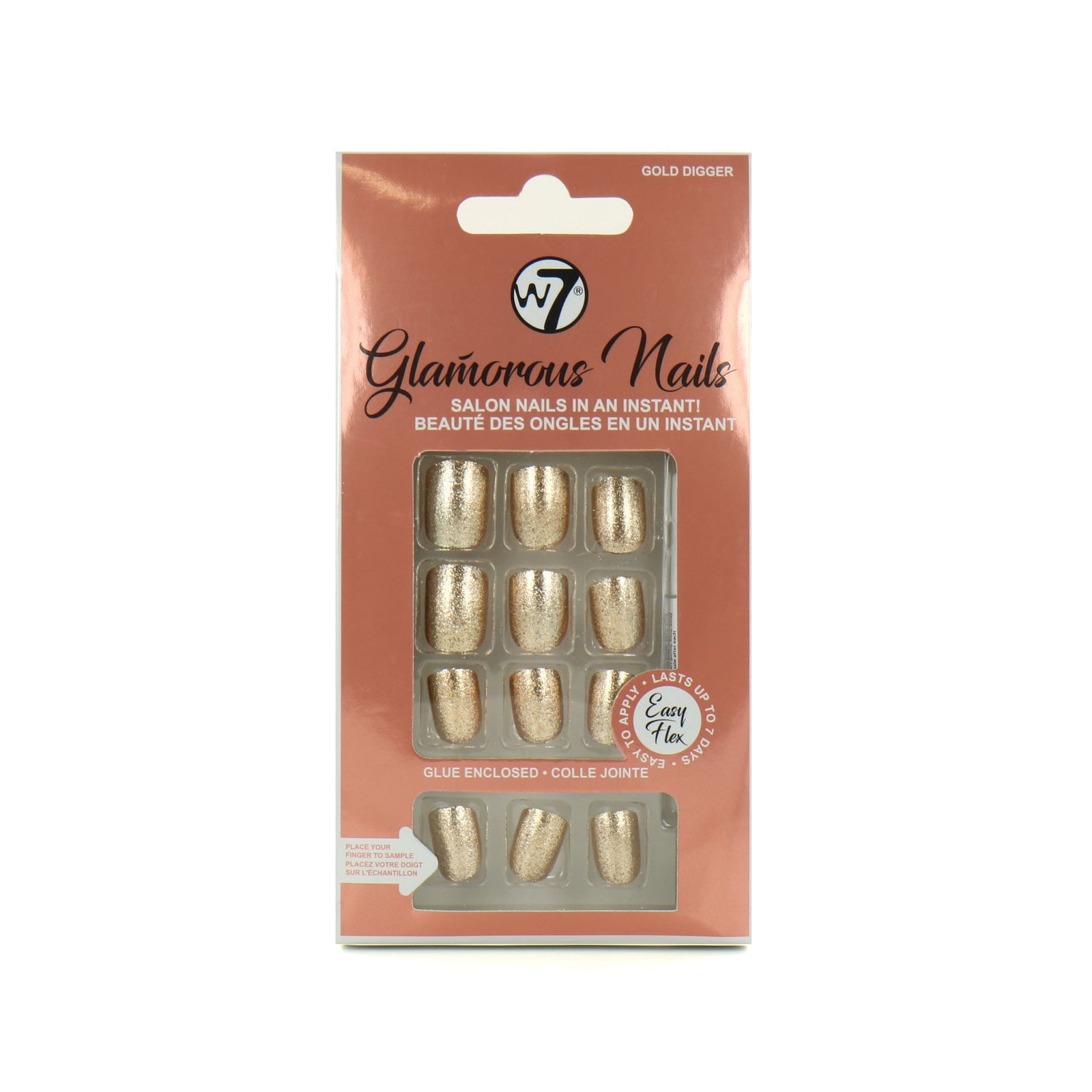 W7 Glamorous Nails - Gold Digger (met nagellijm)