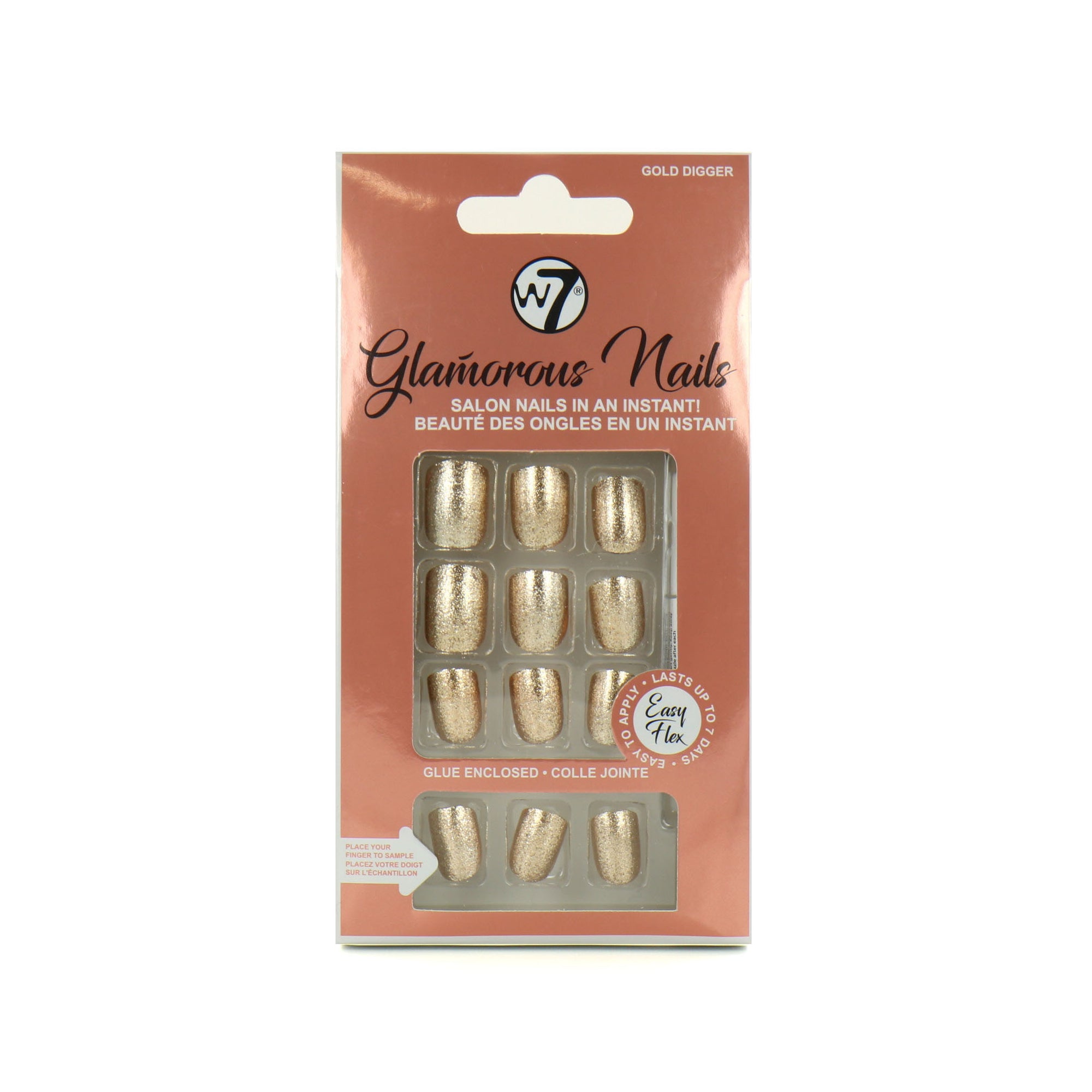 W7 Glamorous Nails - Gold Digger (met nagellijm)