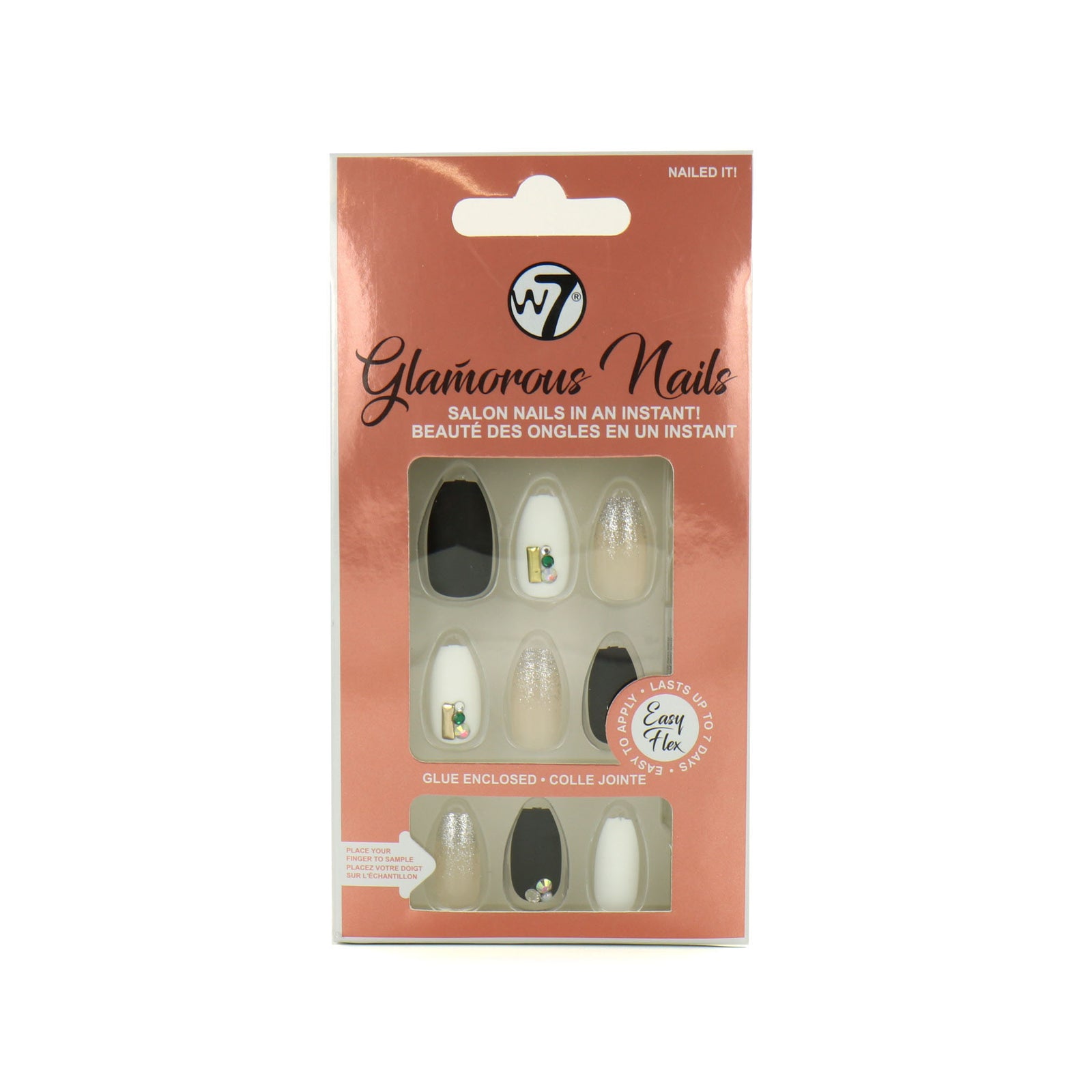 W7 Glamorous Nails - Nailed It! (met nagellijm)