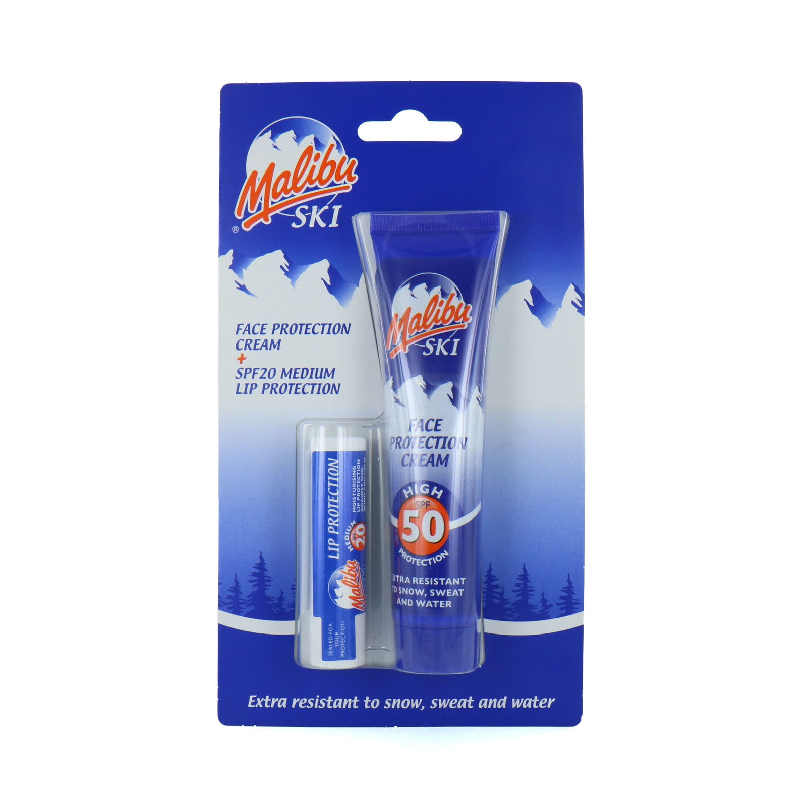 Malibu Ski Face Protection Cream + Lip Protection