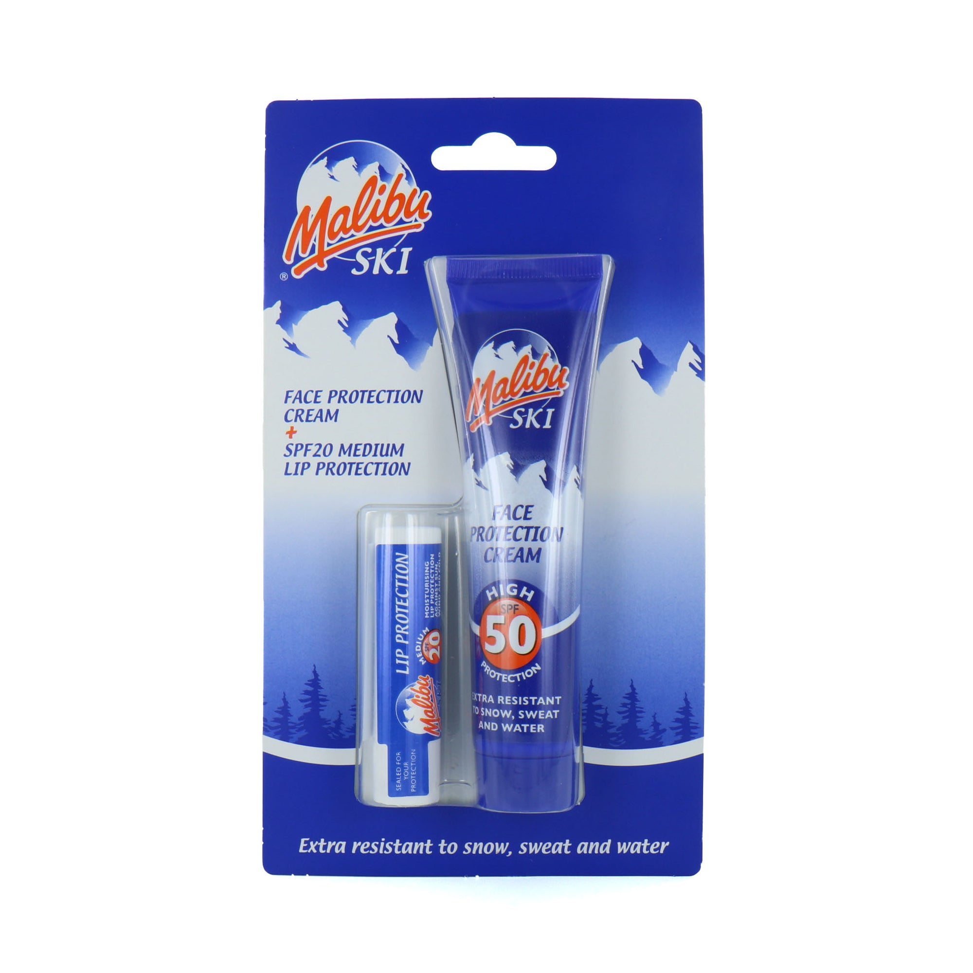 Malibu Ski Face Protection Cream + Lip Protection