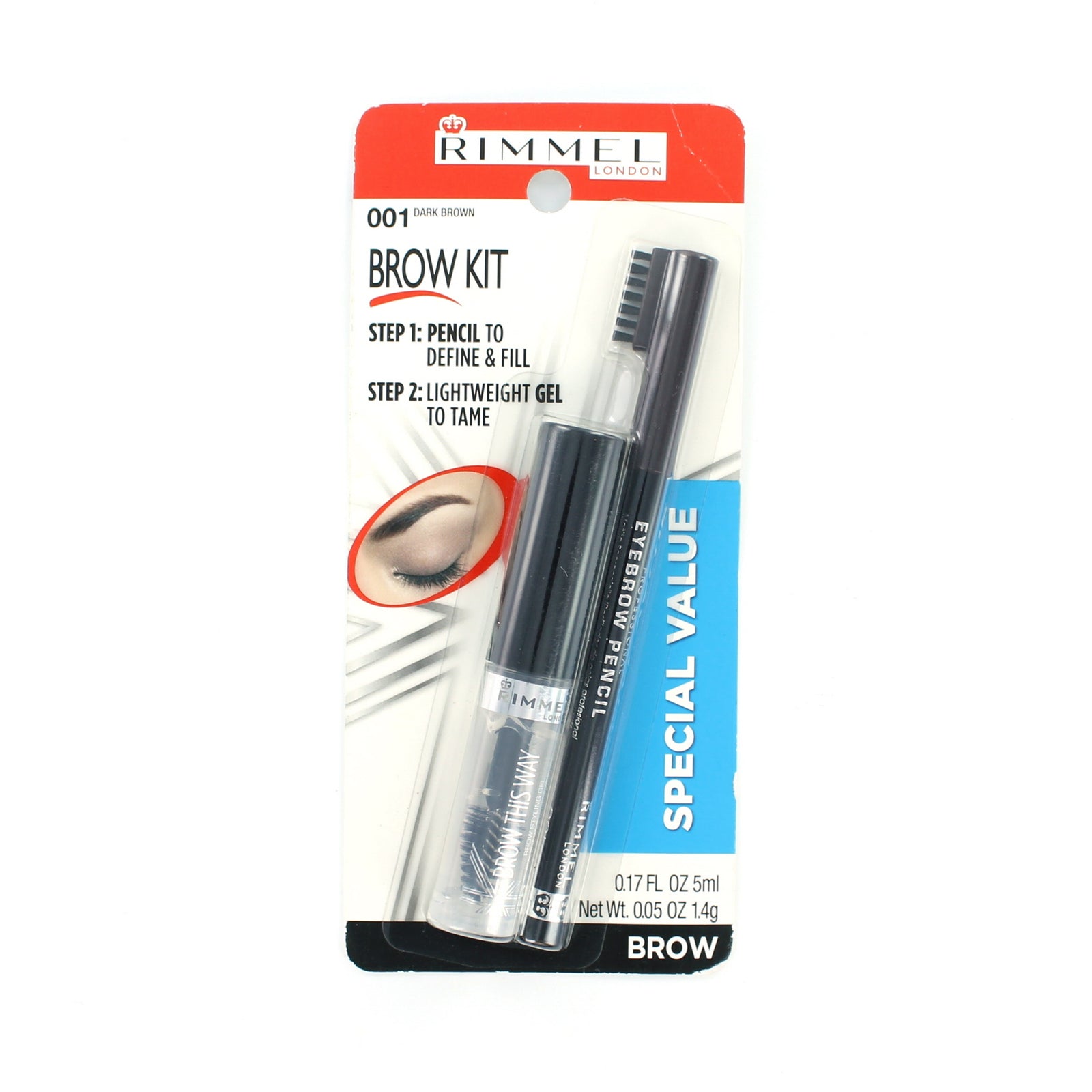 Rimmel Brow Kit - 001 Dark Brown