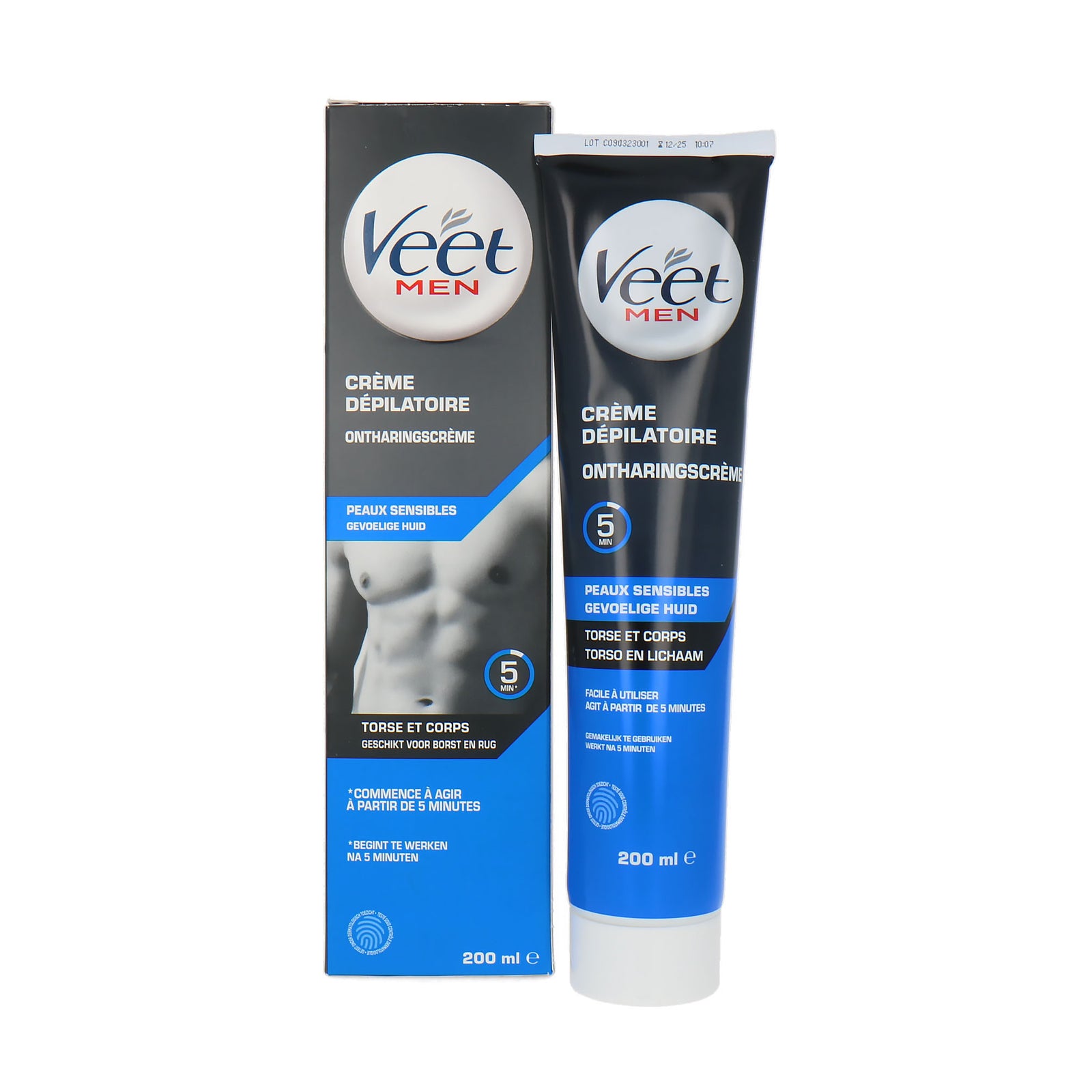 Veet Men Enthaarungscreme Brust und Rücken - 200 ml (für empfindliche Haut)