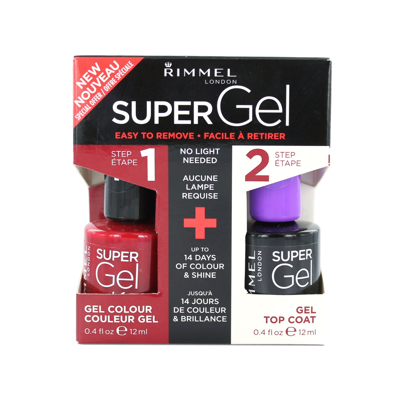 Rimmel Super Gel Duo Nagellak - 042 Rock N Roll + Topcoat