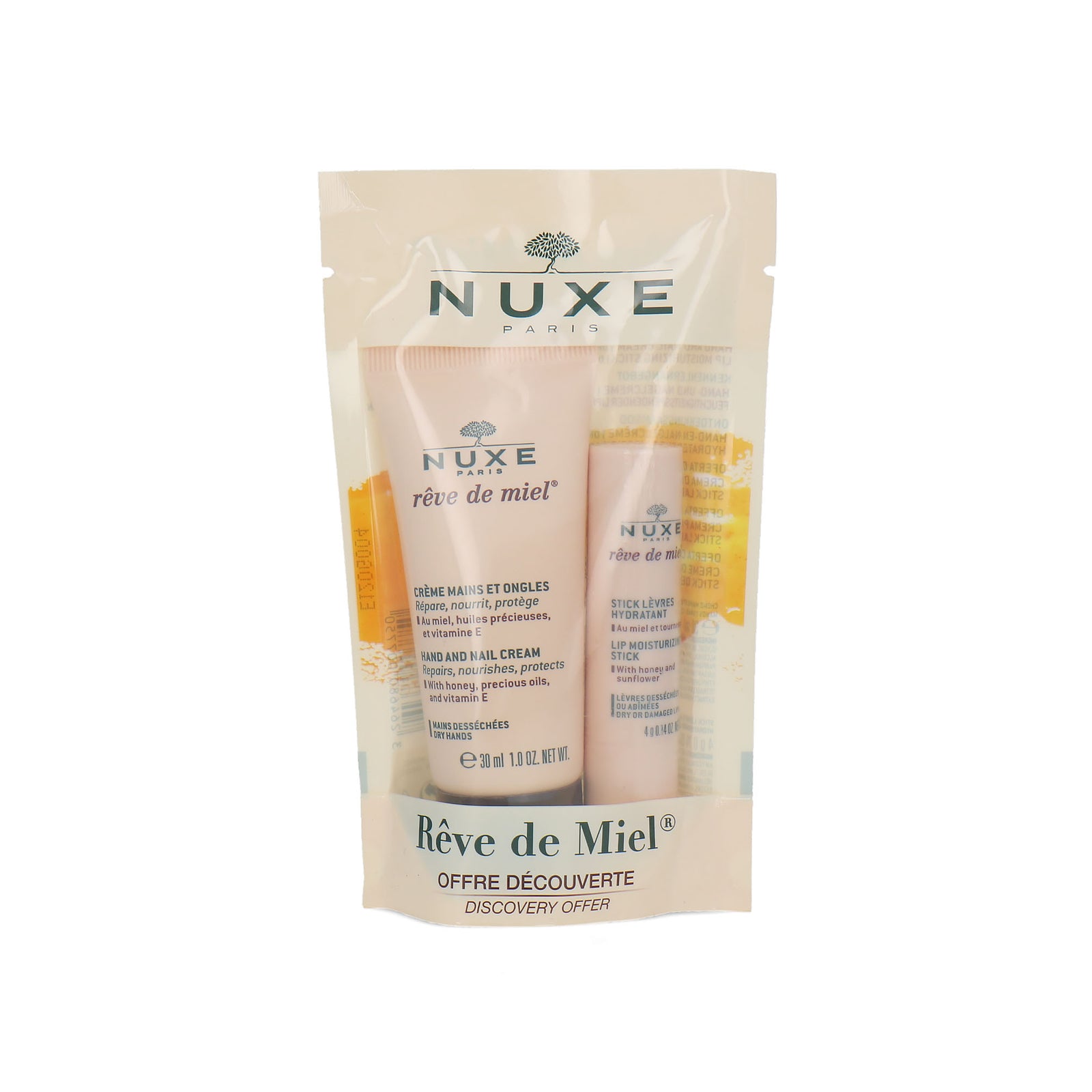 Nuxe Rêve de Miel Handcream & Lip Moisturizing Stick Discovery Set - 30 ml - 4 g
