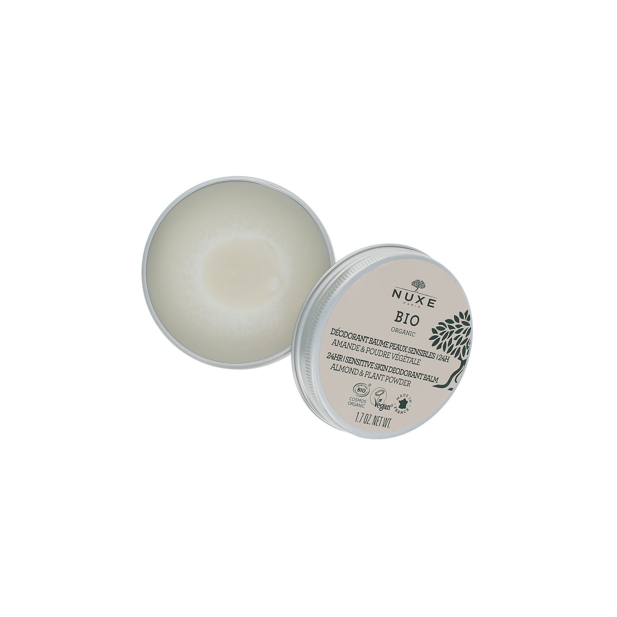 Nuxe Bio Organic 24HR Sensitive Skin Deodorant Balm 50 g - Almond & Plant Powder