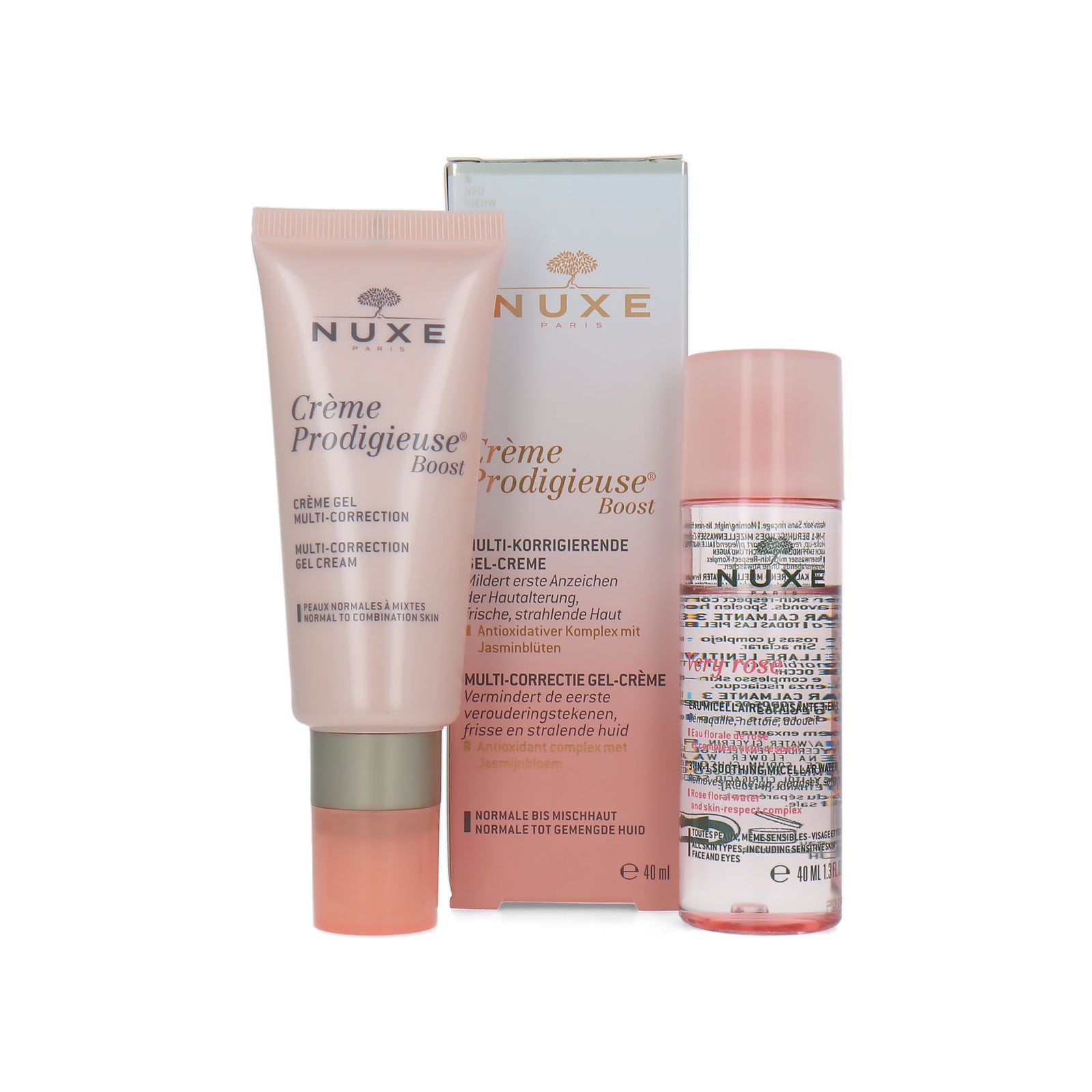 Nuxe Crème Prodigieuse Multi-Correction Gel Cream + Micellar Water - 40 ml - 50 ml (voor normale tot Gecombineerde Huid)