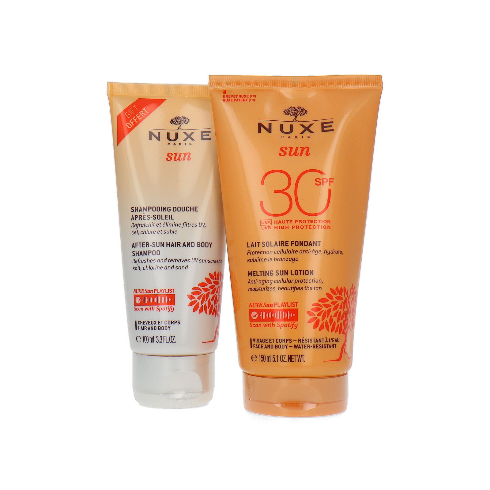 Nuxe Sun Melting Sun Lotion SPF 30 + After-Sun Hair & Body Shampoo - 250 ml