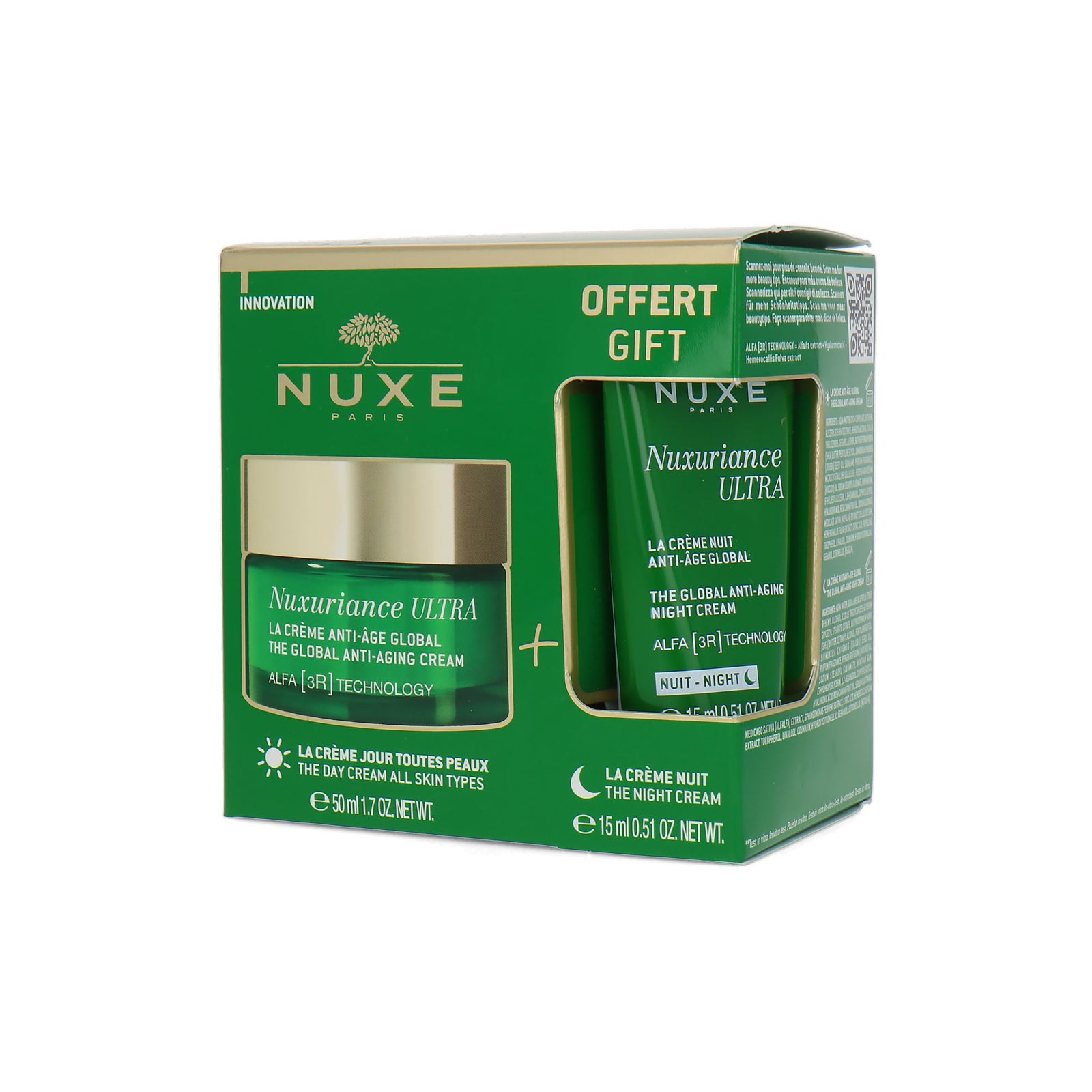Nuxe Nuxuriance Ultra Global Anti-Aging Cream cadeauset - daycream 50 ml + night cream 15 ml
