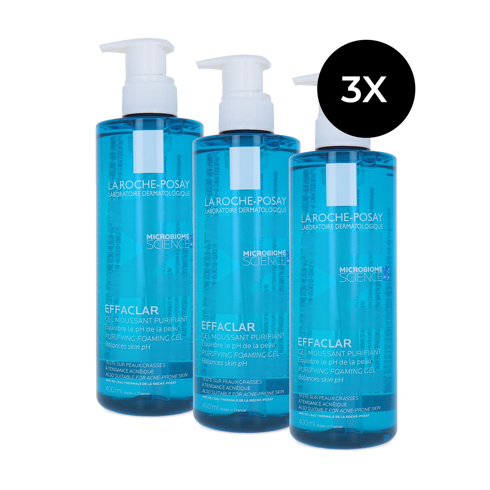 La Roche-Posay Effaclar Purifying Foaming Gel - 3 x 400 ml