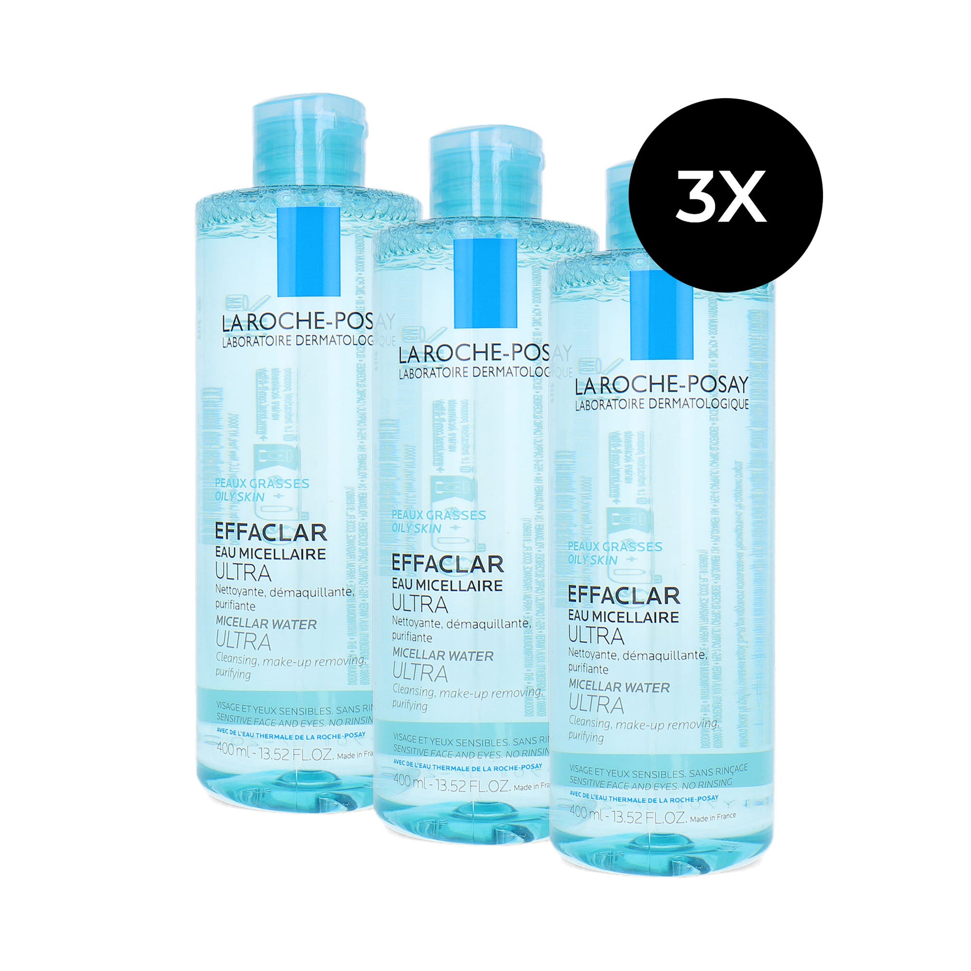La Roche-Posay Effaclar Ultra Micellar Water - 3 x 400 ml