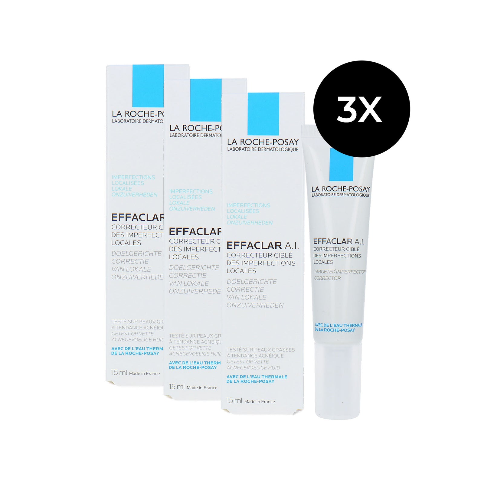 La Roche-Posay Effaclar A.I. Targeted Correction of Local Impurities - 3 x 15 ml