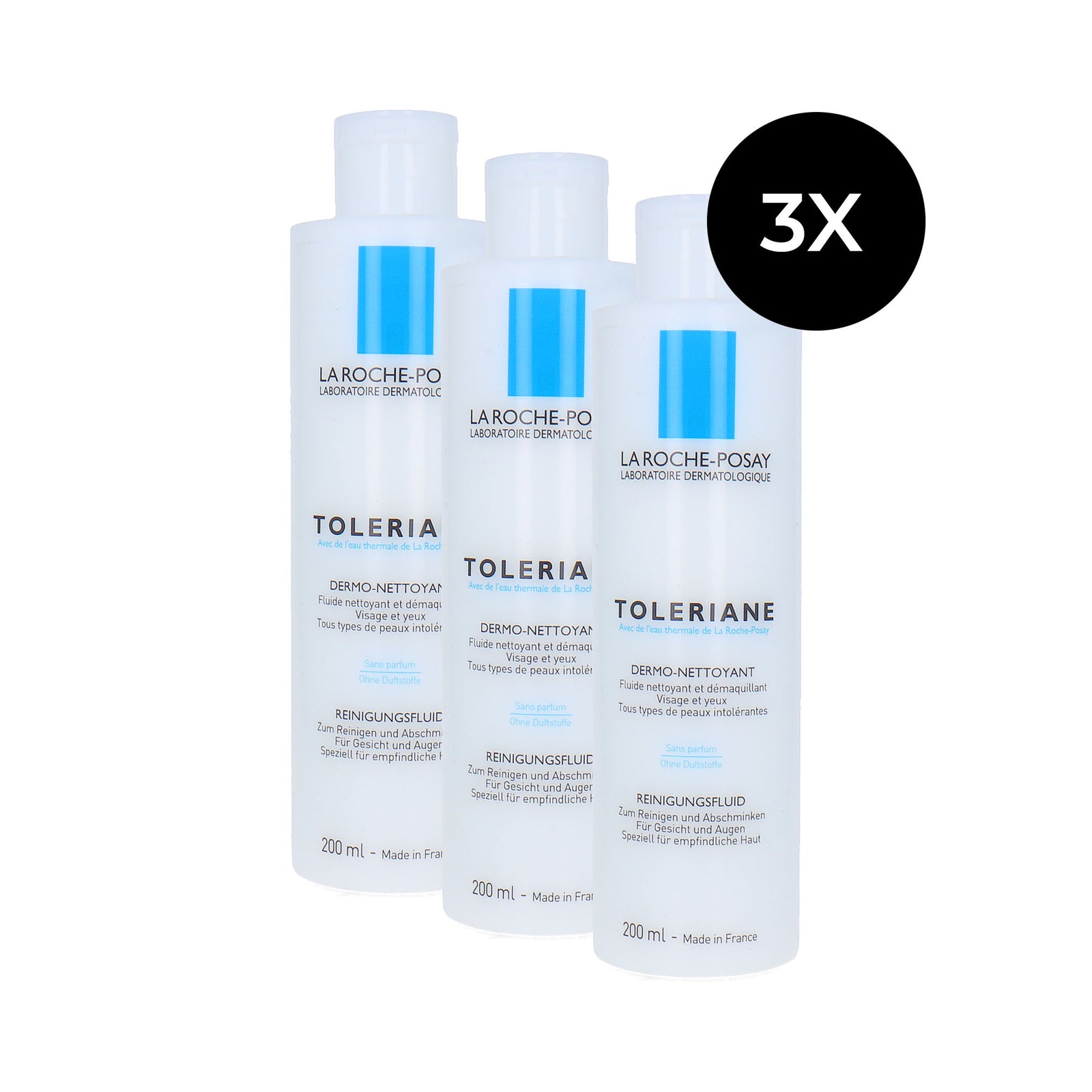 La Roche-Posay Toleriane Mild Facial Cleanser - 3 x 200 ml
