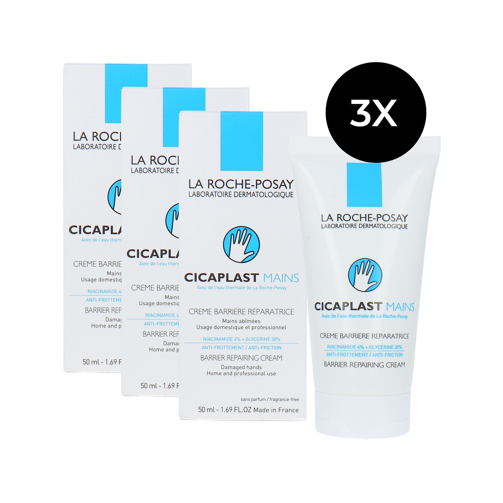 La Roche-Posay Cicaplast Handcrème - 3 x 50 ml