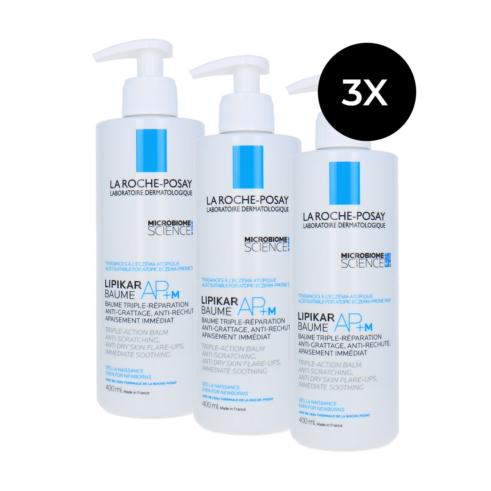 La Roche-Posay Lipikar AP+m Body Lotion - 3 x 400 ml (voor jeukende en geïrriteerde huid)