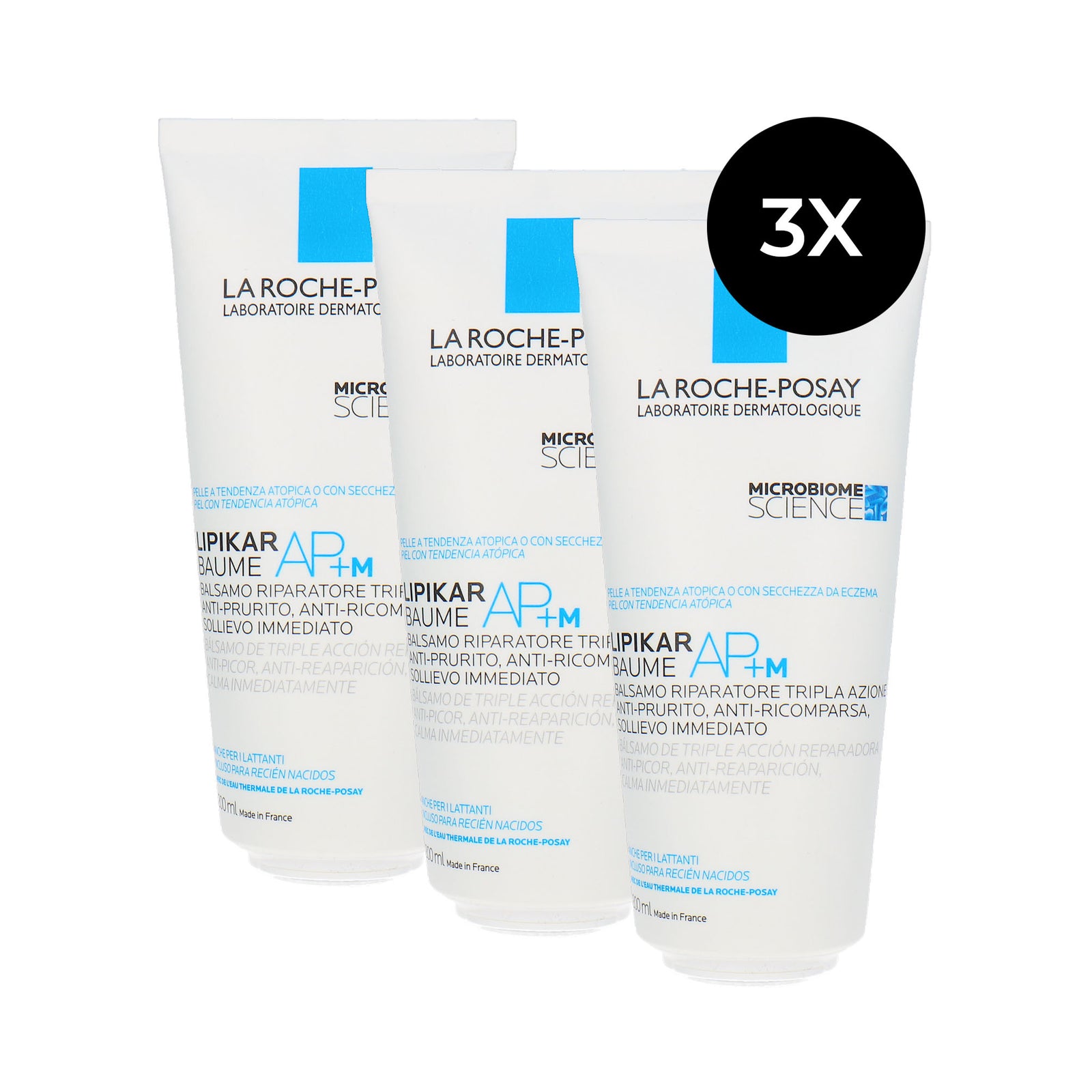 La Roche-Posay Lipikar AP+m Body Cream - 3 x 200 ml (voor jeukende en geïrriteerde huid)