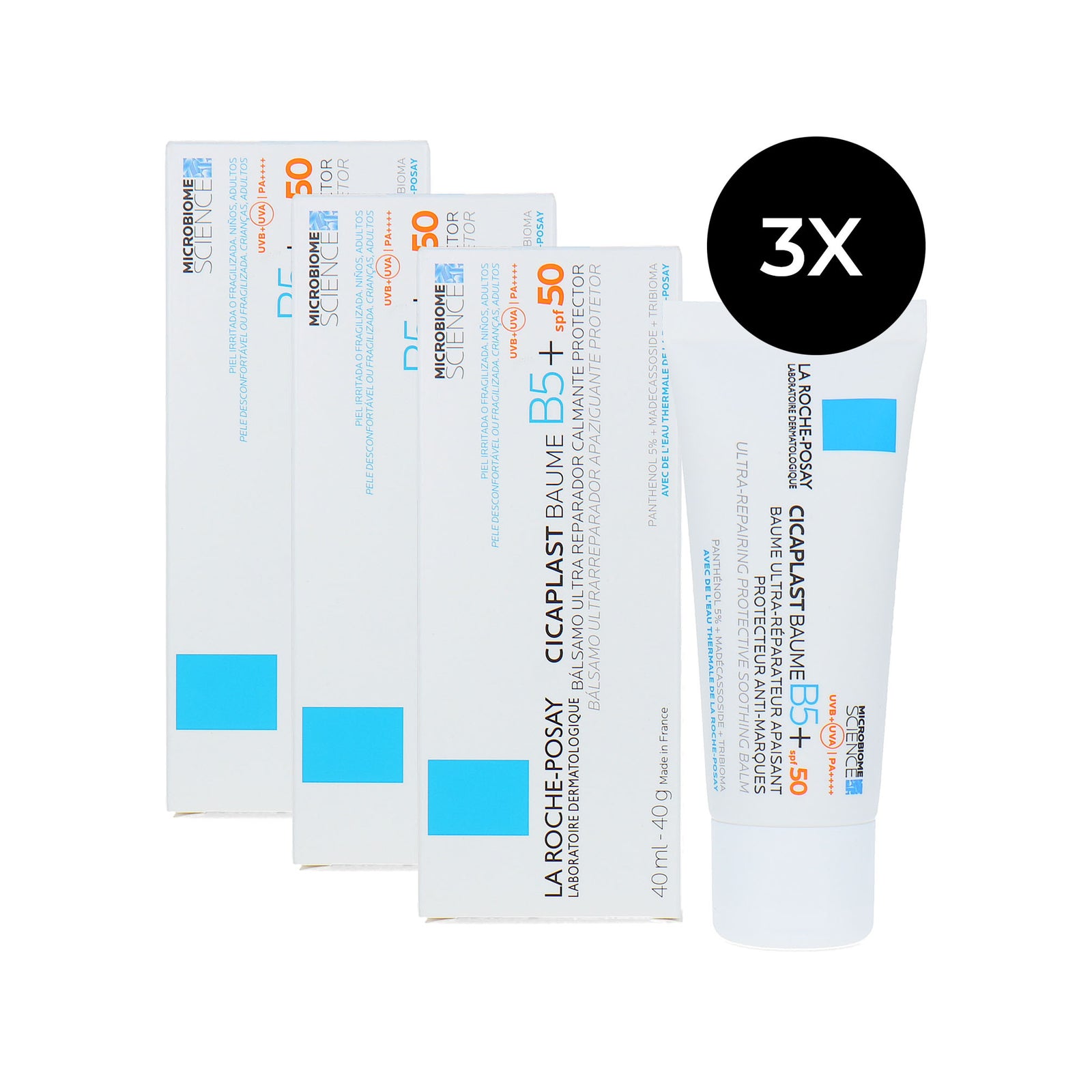 La Roche-Posay Cicaplast Baume B5+ SPF 50 Repair Balm - 3 x 40 ml