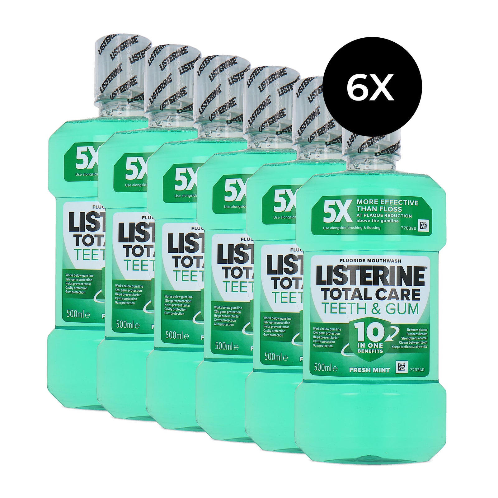 Listerine Total Care Zähne & Zahnfleisch Mundspülung – 6 x 500 ml