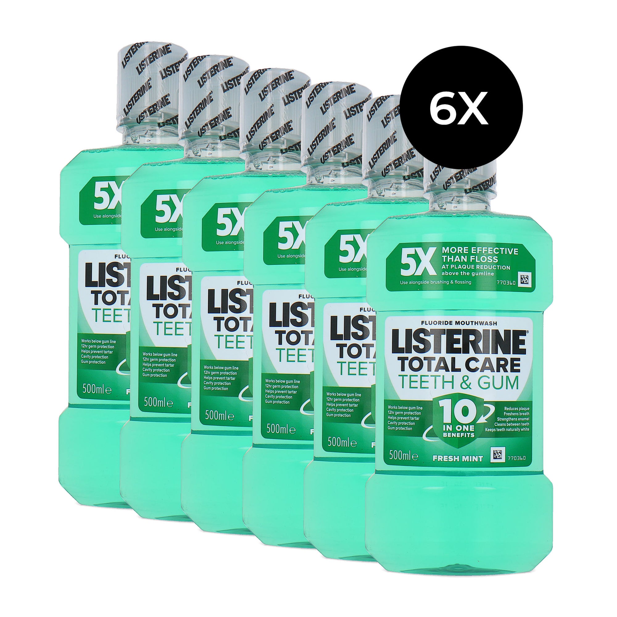 Listerine Total Care Teeth & Gum Mouthwash - 6 x 500 ml