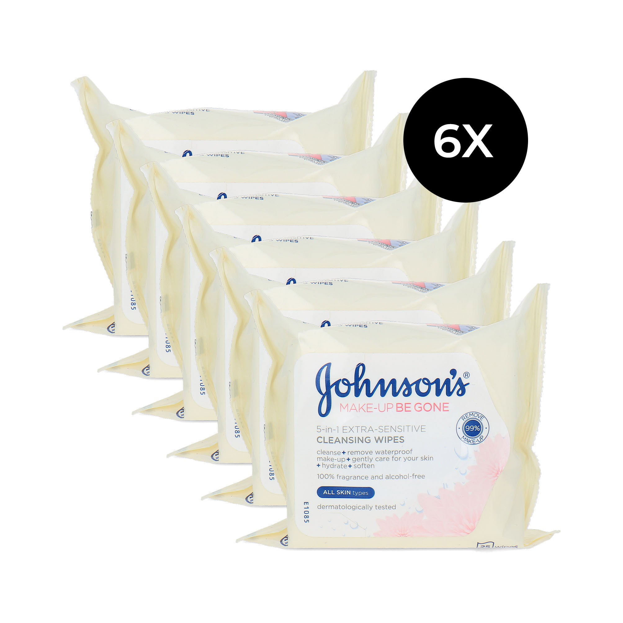 Johnson's Make-up Be Gone 5-in-1 Sensitive Cleansing Wipes - 6 x 25 wipes