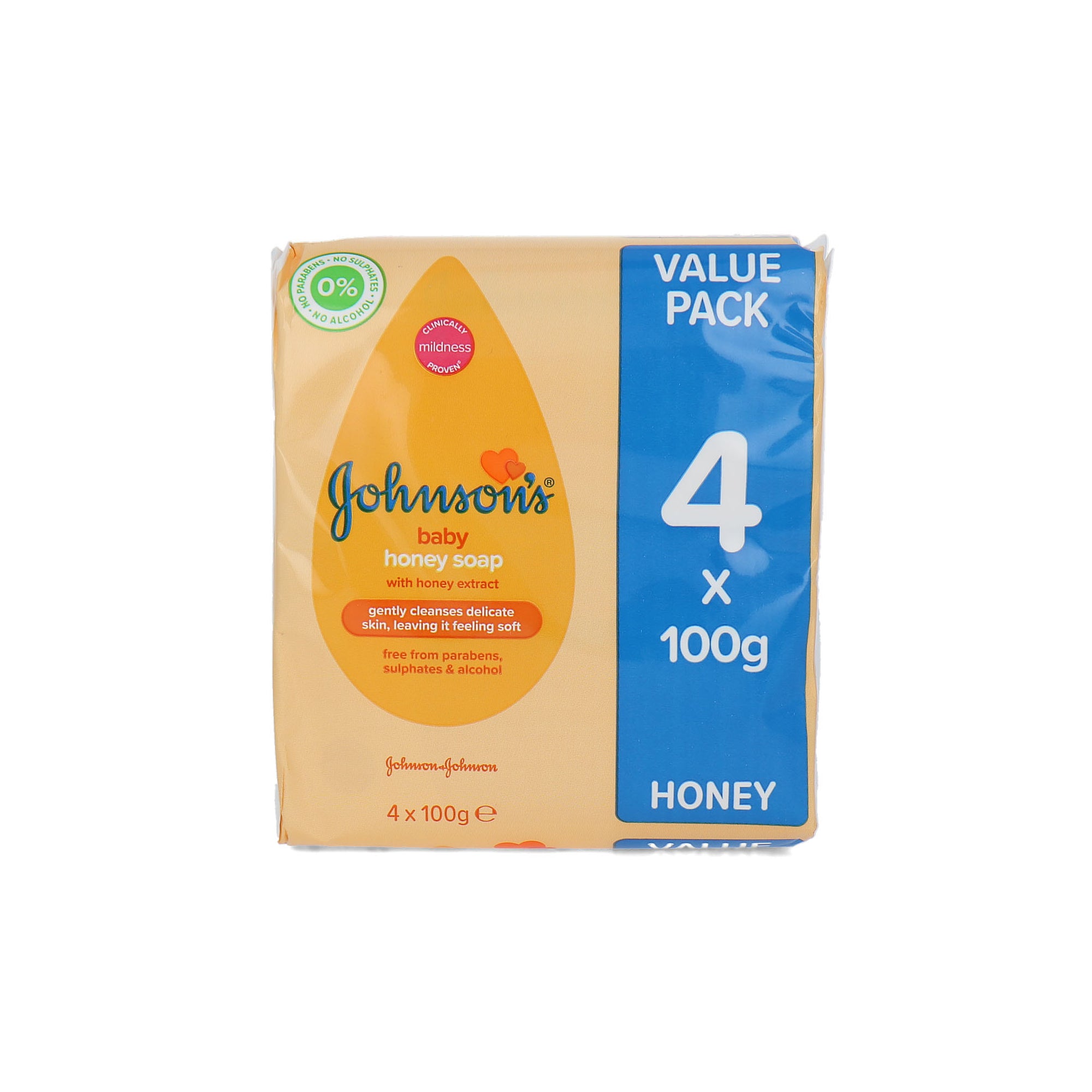 Johnson's Baby Honey Soap - 100 gram (4 stuks)