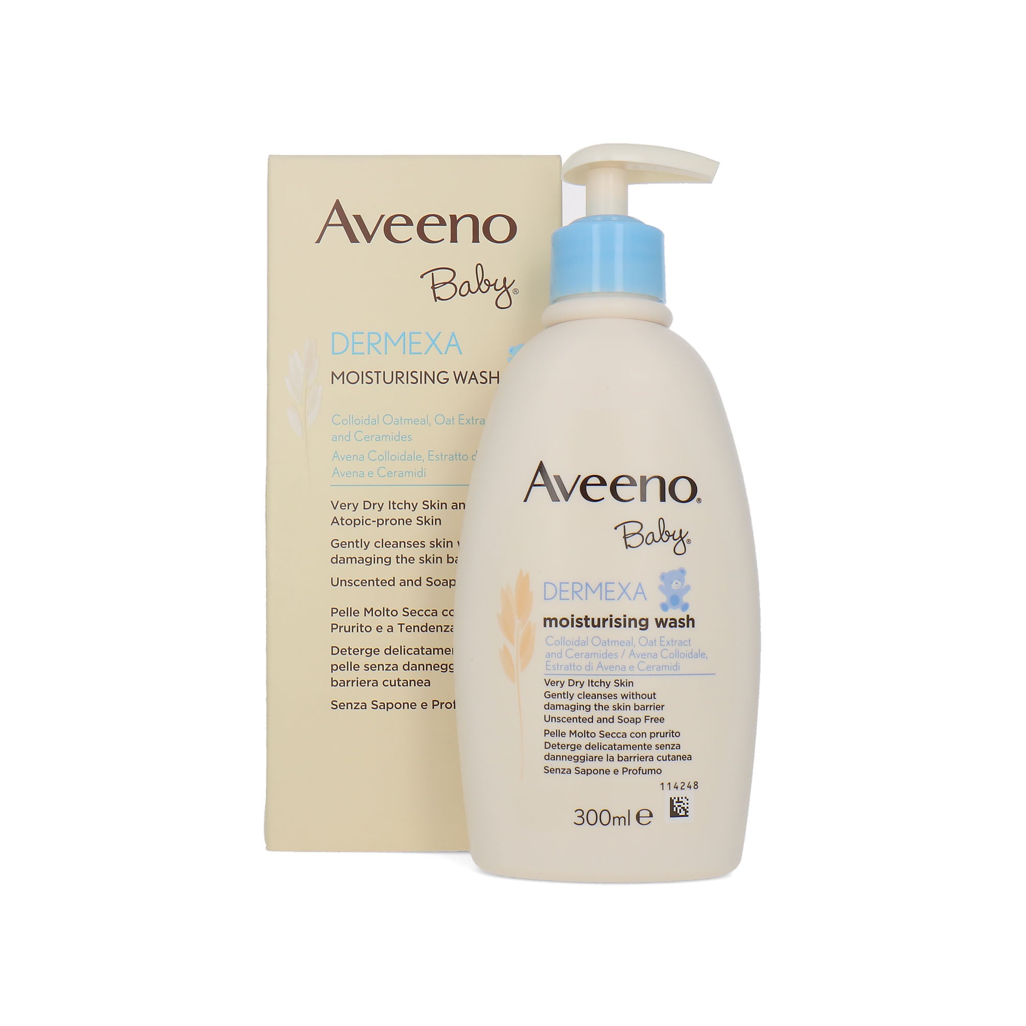 Aveeno Baby Dermexa Moisturising Wash - 300 ml (voor zeer droge en jeukende huid)