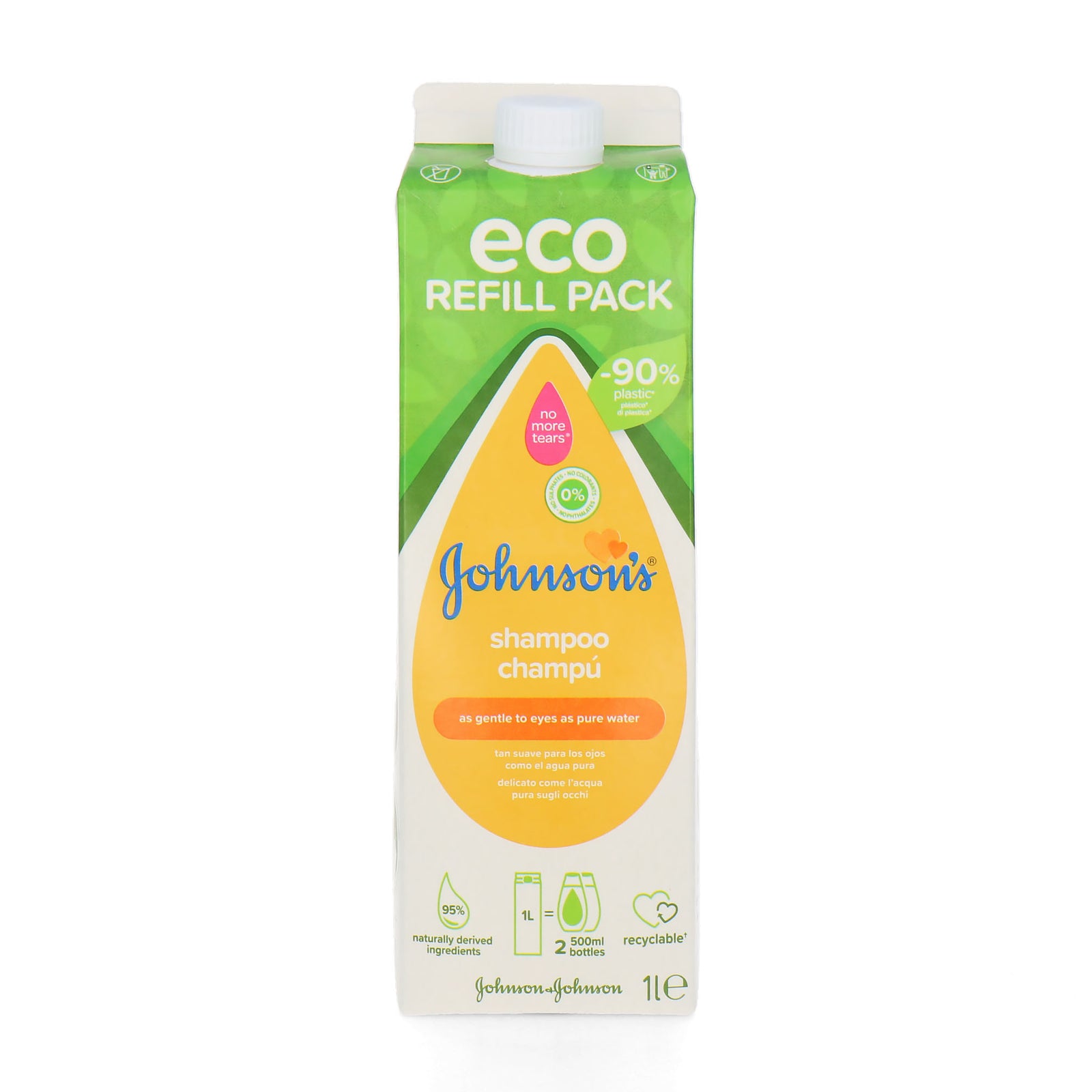 Johnson's Eco Refill Pack No More Tears Shampoo - 1000 ml
