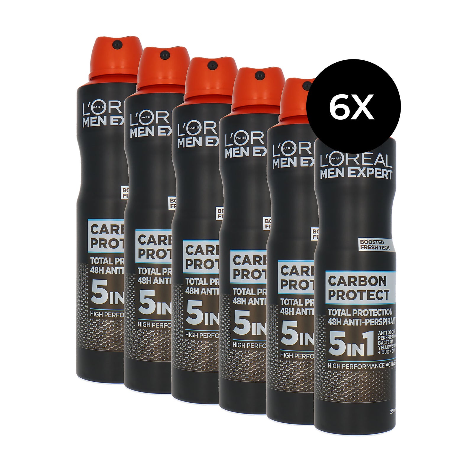 L'Oréal Men Expert Carbon Protect Deodorant Spray - 6 x 250 ml