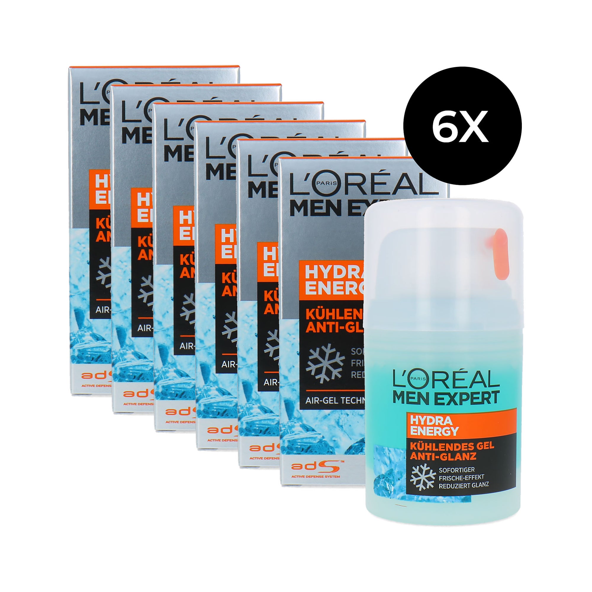L'Oréal Hydra Energy Cooling Gel - 6 x 50 ml