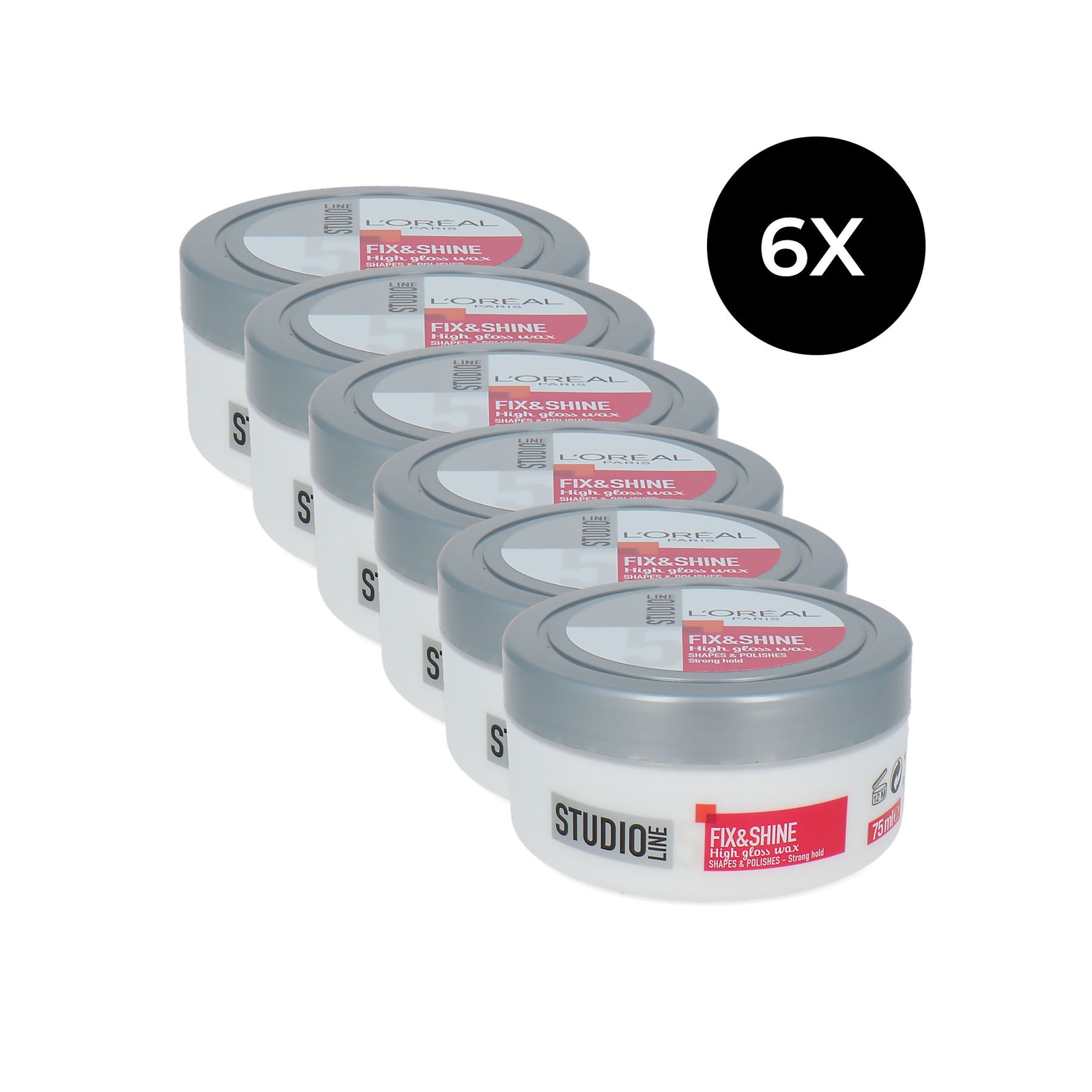 L'Oréal Studio Line Fix & Shine High Gloss Wax - 6 x 75 ml
