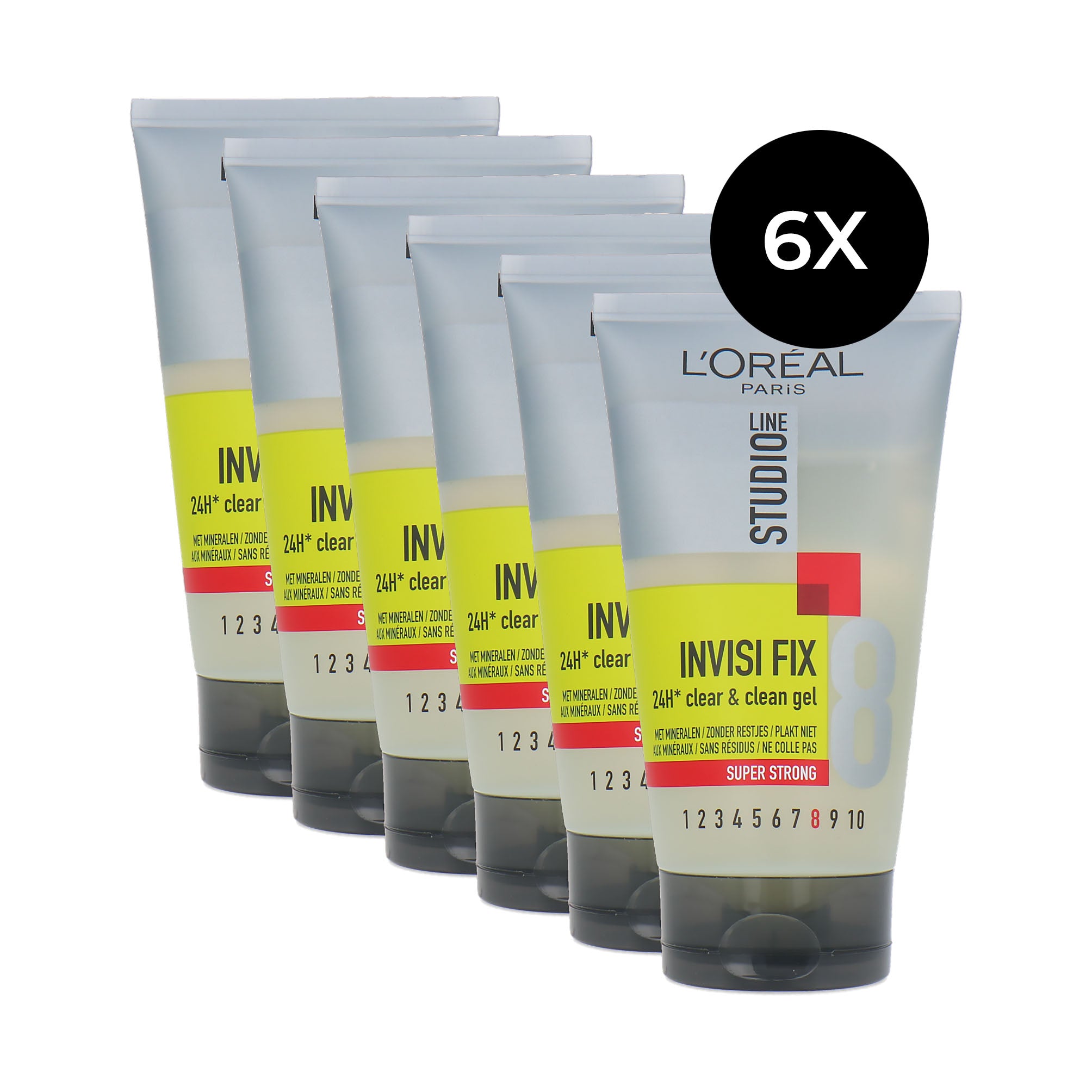 L'Oréal Studio Line Invisi Fix 24H Clear & Clean Gel - 6 x 150 ml