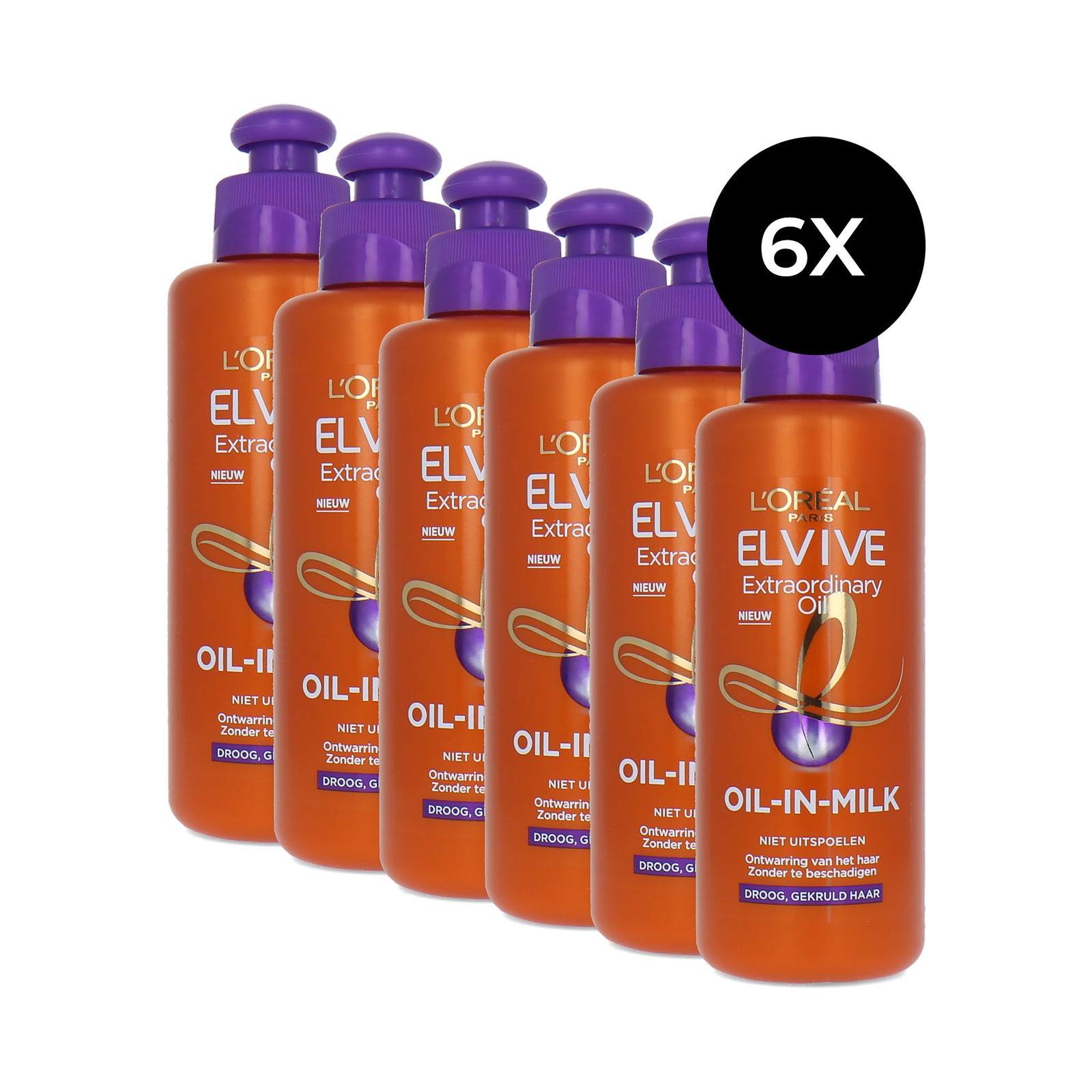 L'Oréal Elvive Extraordinary Oil Oil-In-Milk Leave In Cream - 6 x 200 ml