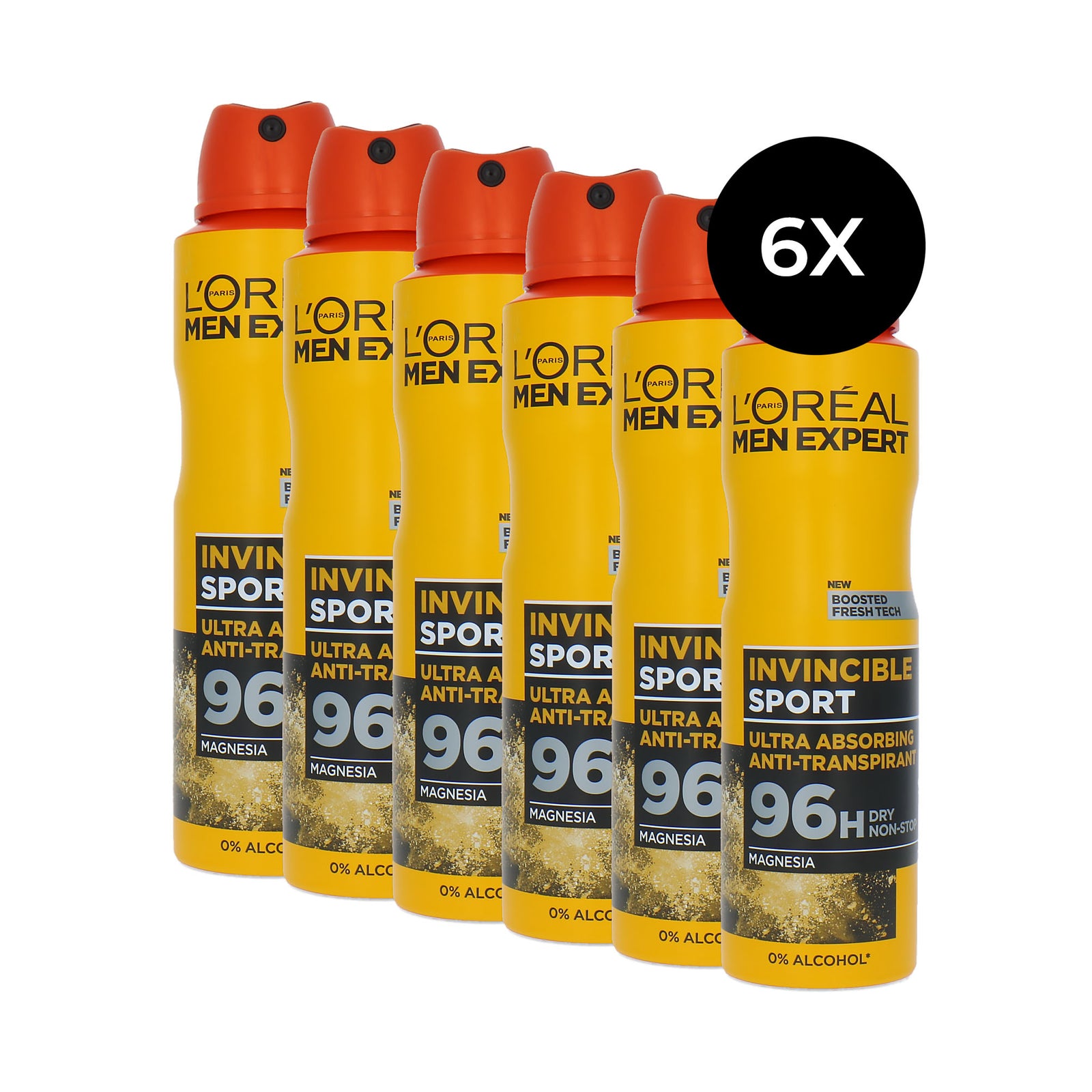 L'Oréal Men Expert Invincible Sport Deodorant Spray - 6 x 150 ml