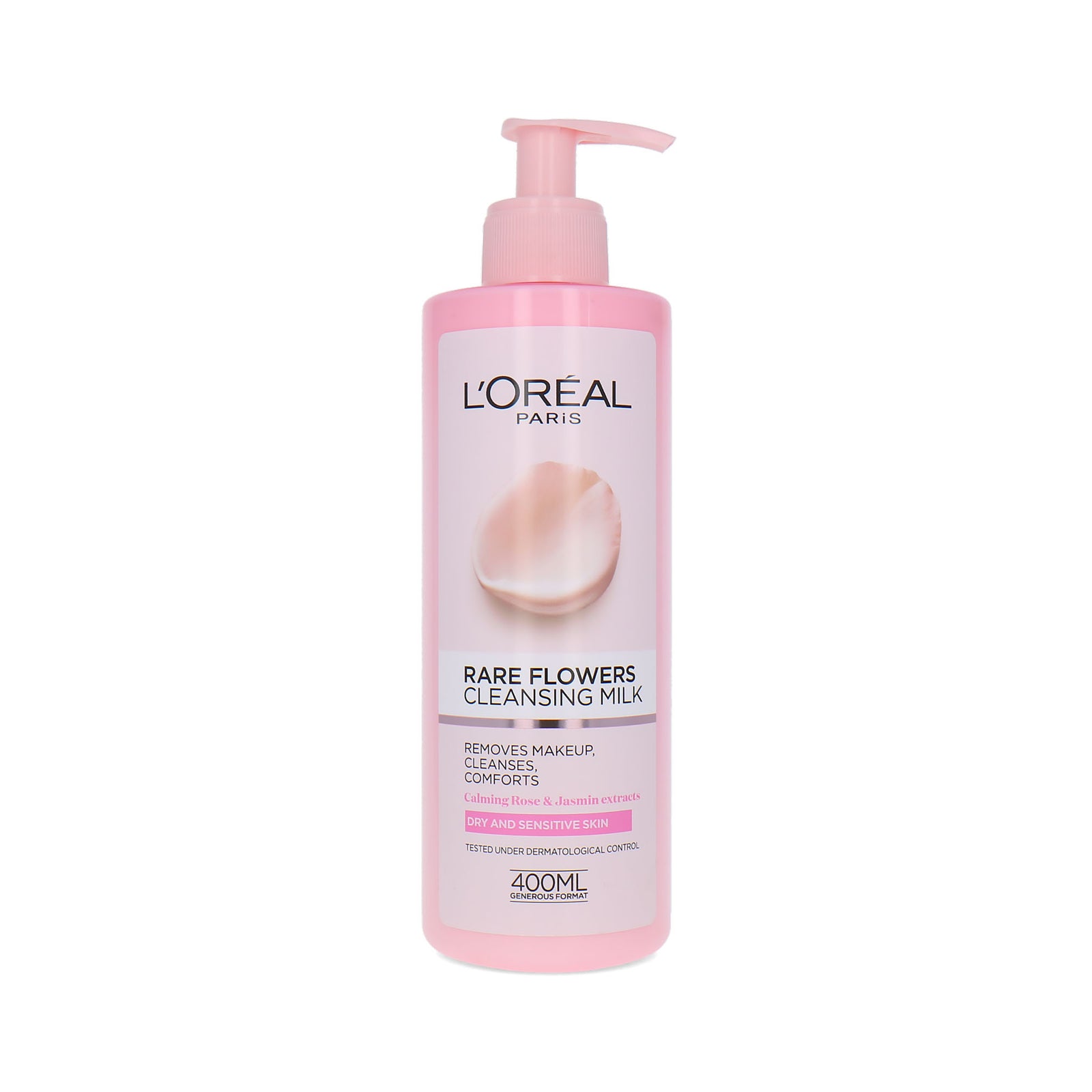 L'Oréal Rare Flowers Cleansing Milk - 400 ml (voor droge en gevoelige huid)