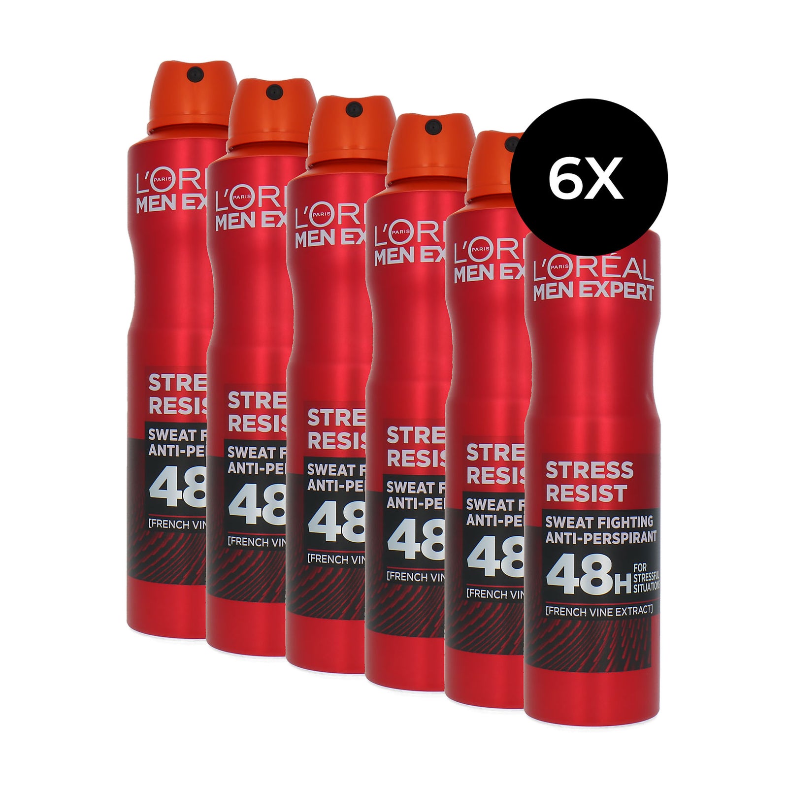 L'Oréal Men Expert Stress Resist Deodorant Spray - 6 x 250 ml