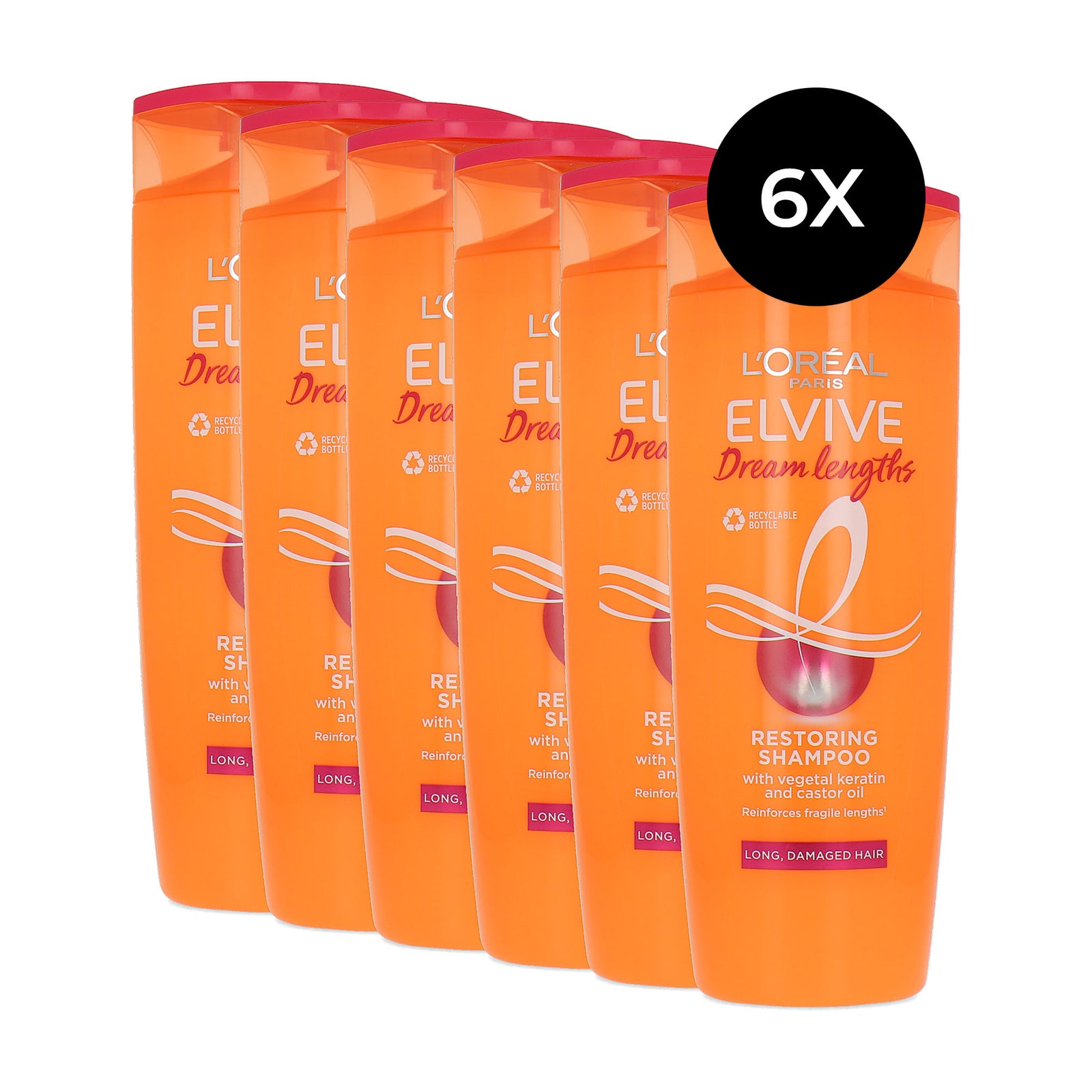 L'Oréal Elvive Dream Lengths Restoring Shampoo - 6 x 400 ml