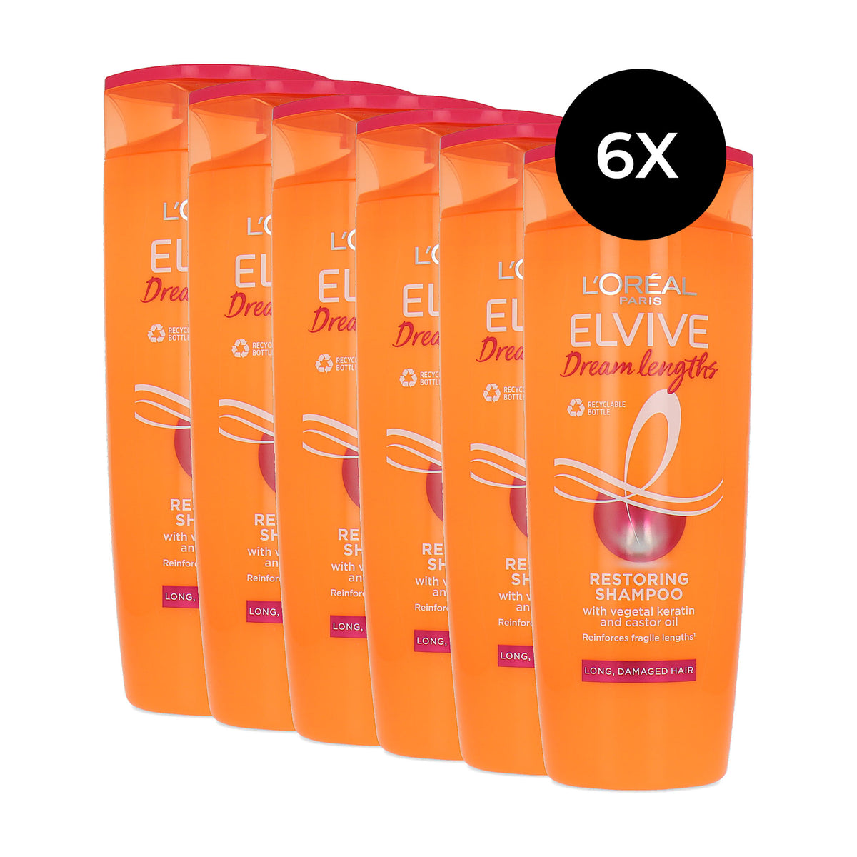 L'Oréal Elvive Dream Lengths Restoring Shampoo - 6 x 400 ml