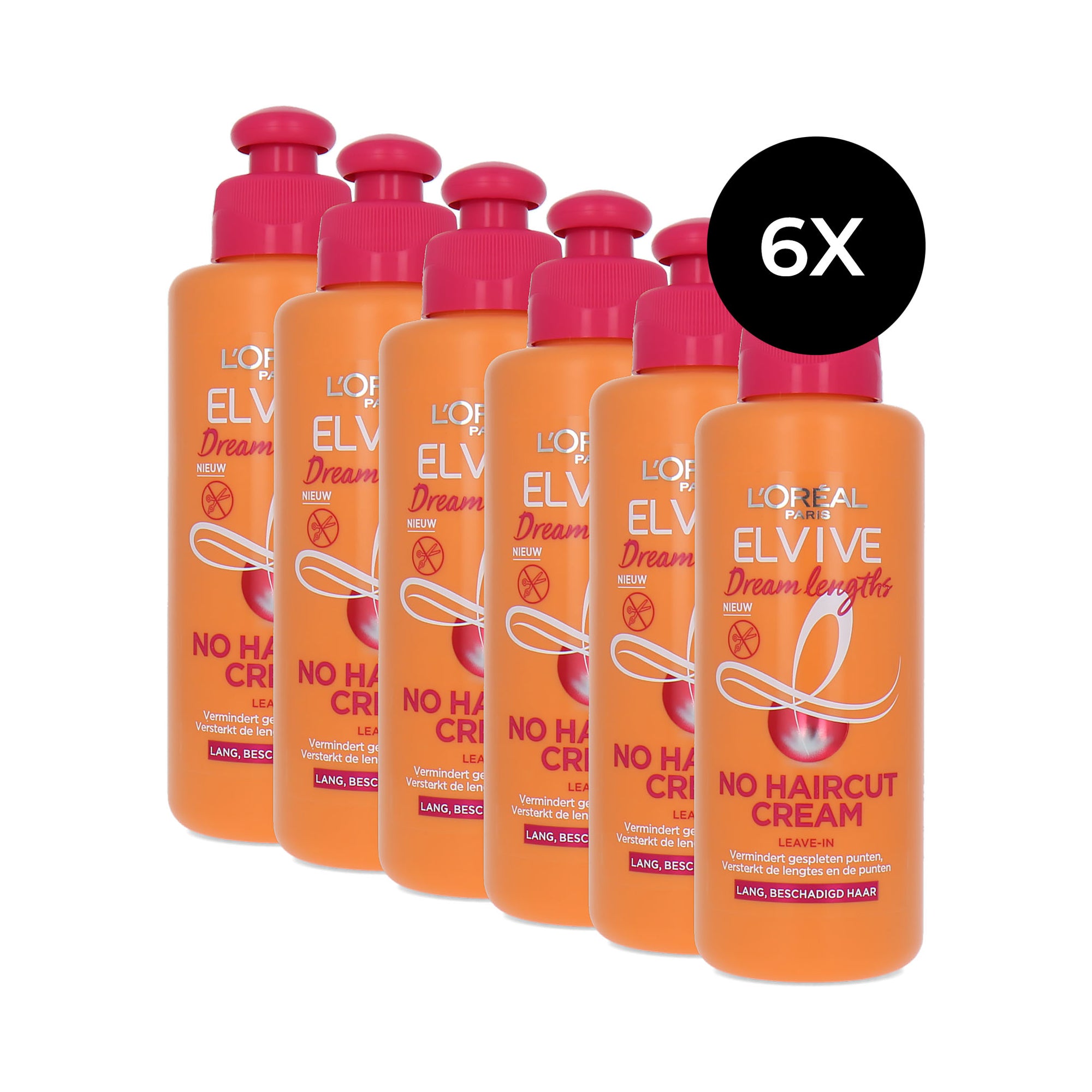 L'Oréal Elvive Dream Lengths No Haircut Leave In Cream - 6 x 200 ml