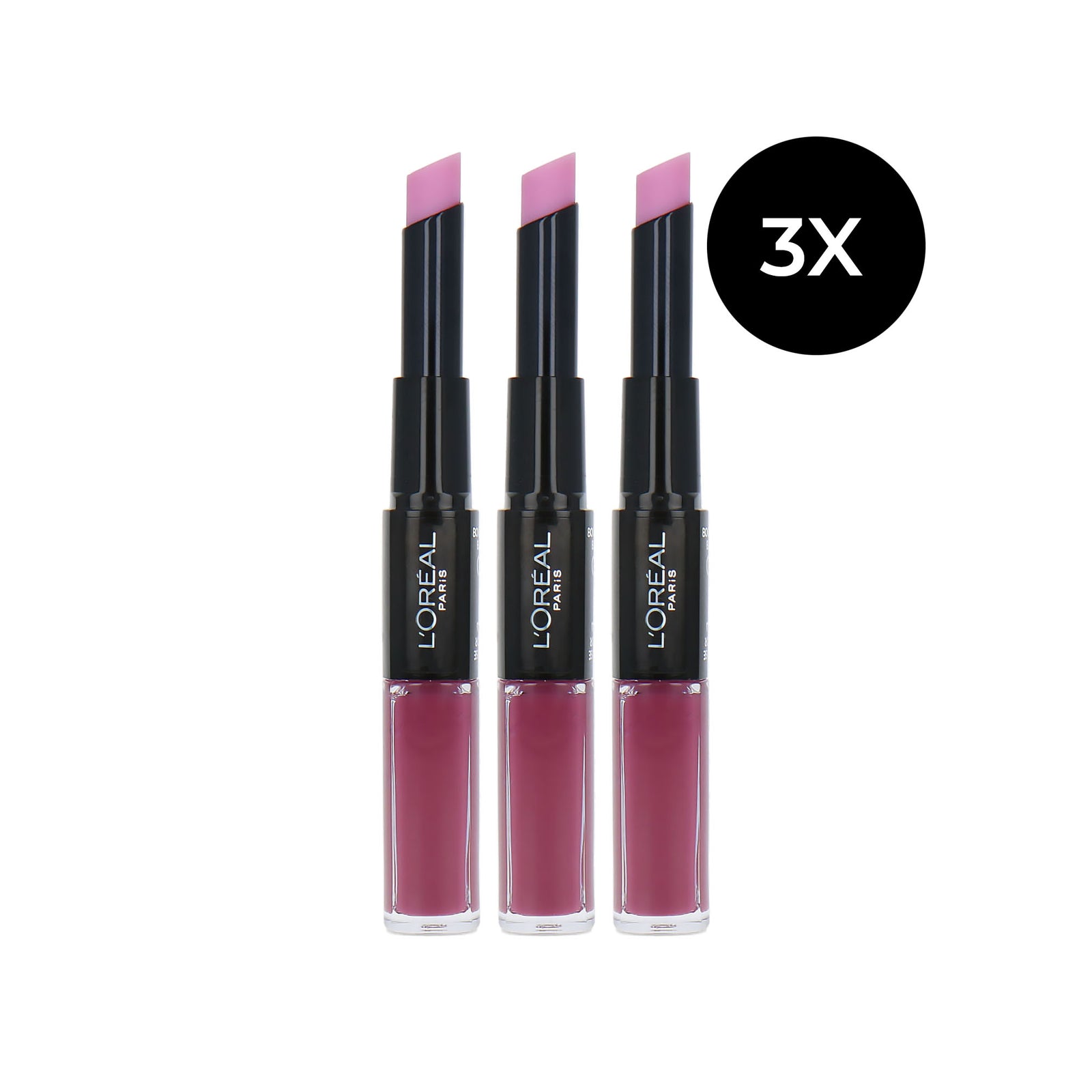 L'Oréal Infallible 24HR 2 Step Lipstick - 218 Wandering Wildberry (set van 3)