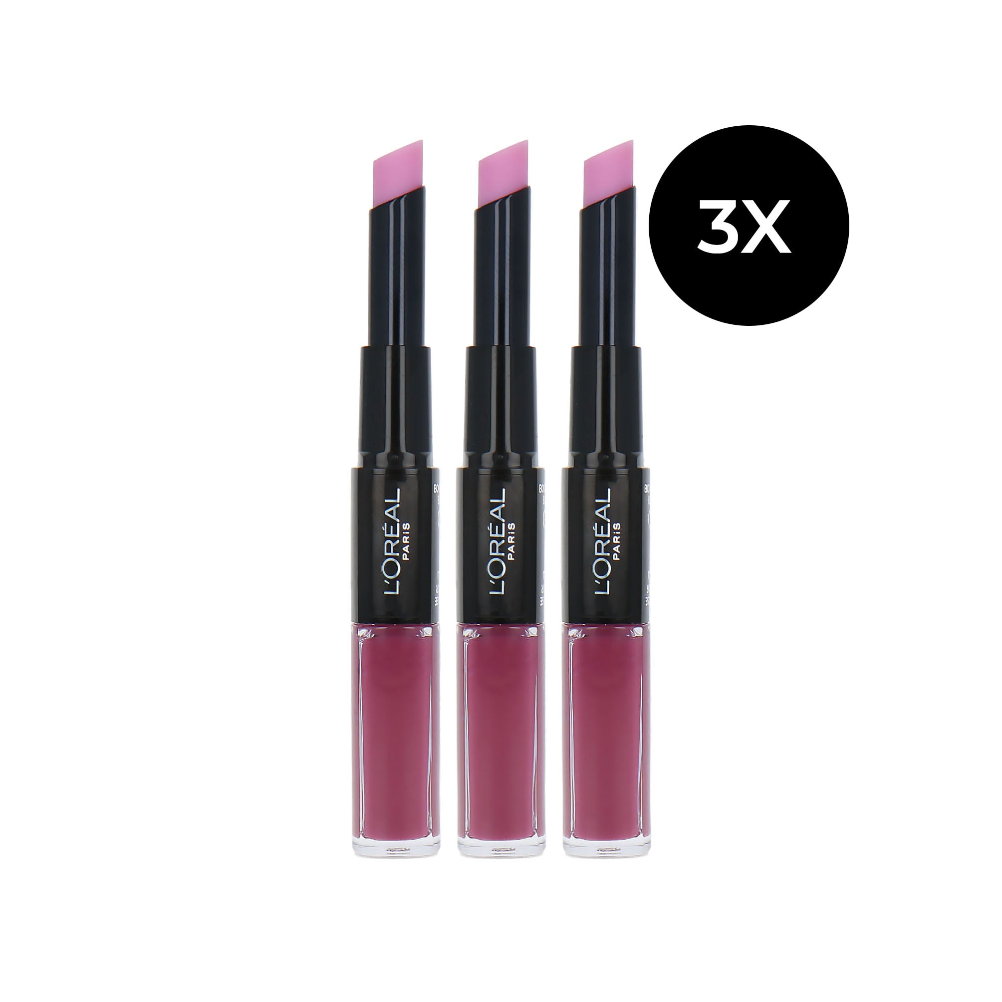 L'Oréal Infallible 24HR 2 Step Lipstick - 218 Wandering Wildberry (set van 3)