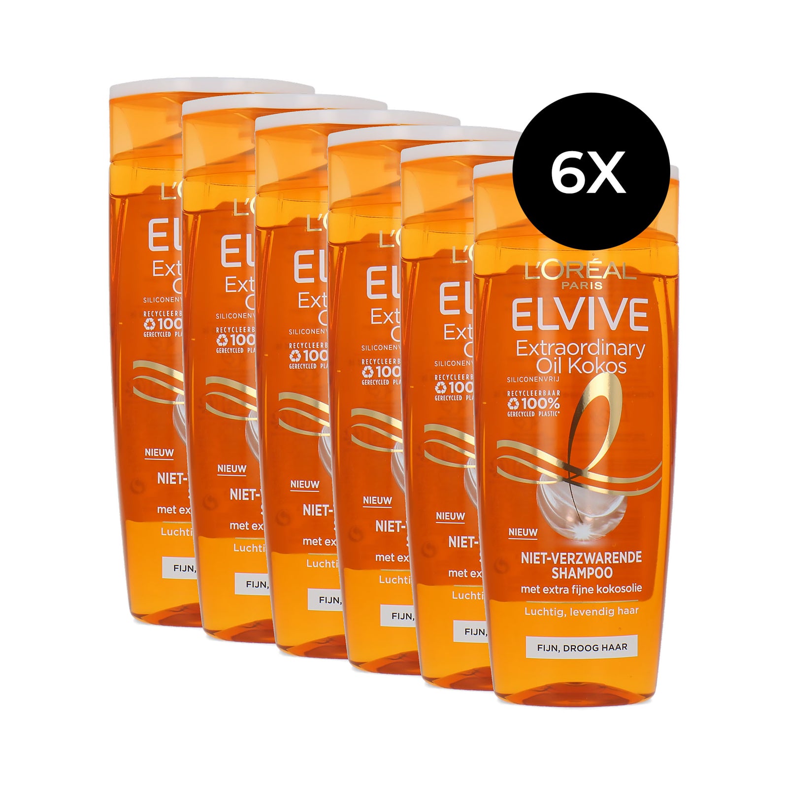 L'Oréal Elvive Extraordinary Oil Kokos Shampoo - 6 x 250 ml