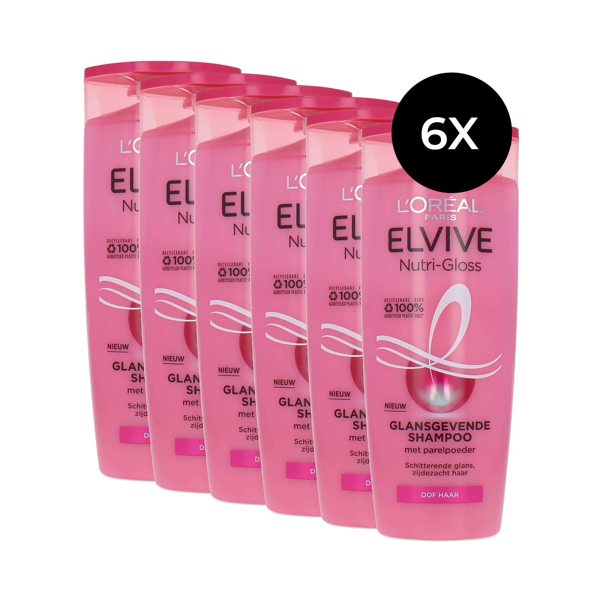 L'Oréal Elvive Nutri-Gloss Shampoo - 6 x 250 ml
